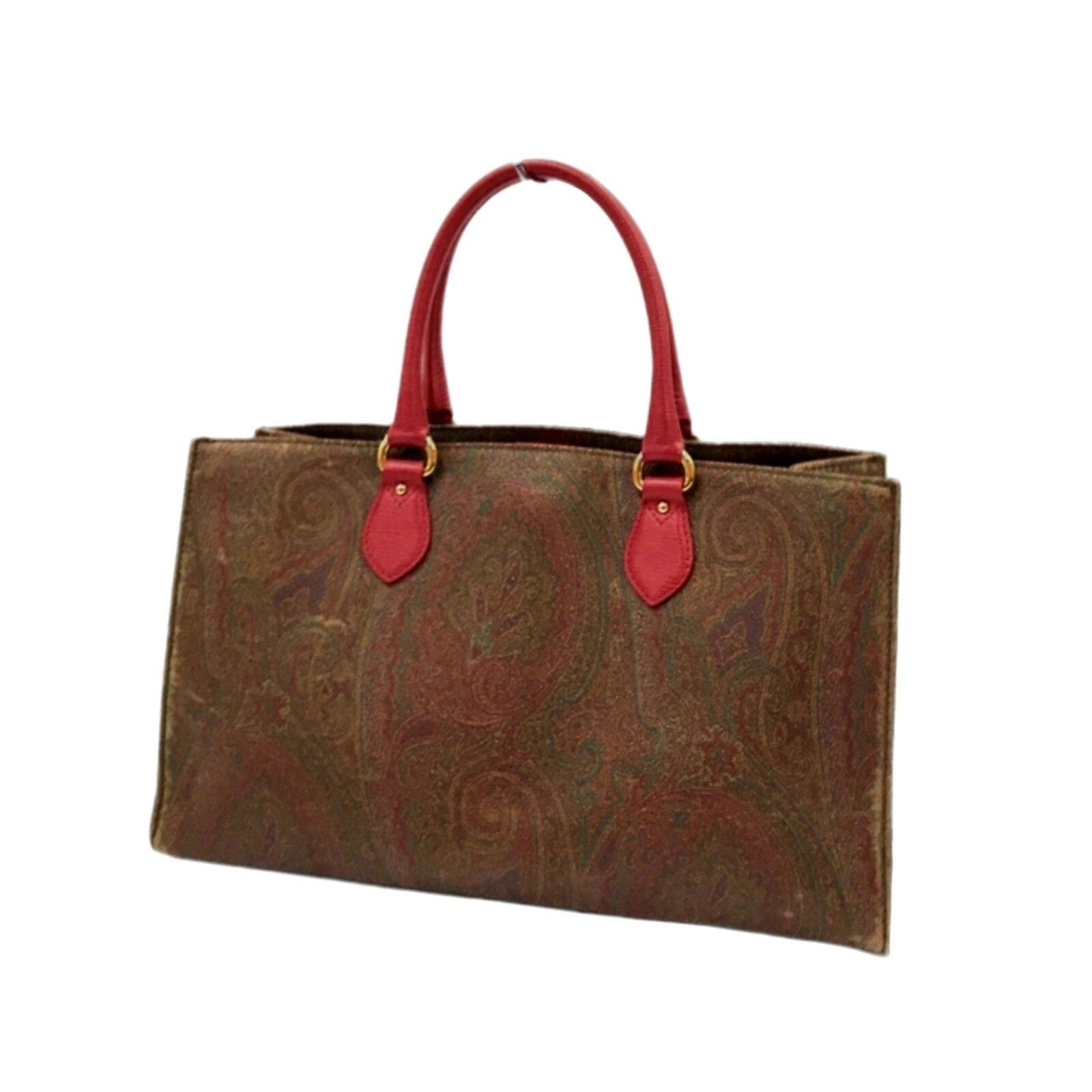 Etro Etro | Paisley Print Coated Canvas & Pink Leather Handbag Size ONE SIZE - 12 Thumbnail