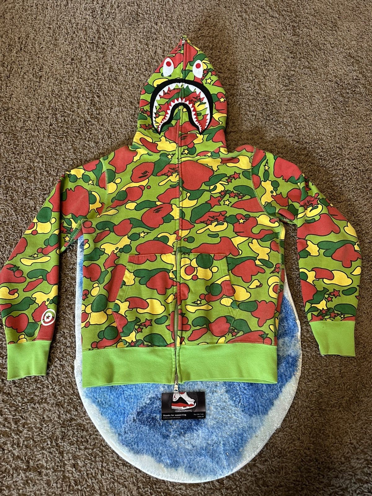 トップス A BATHING APE FULL ZIP HOODIE BAPESTA BAPE Sta full zip hoodie gray × 1st camo a bathing ape star