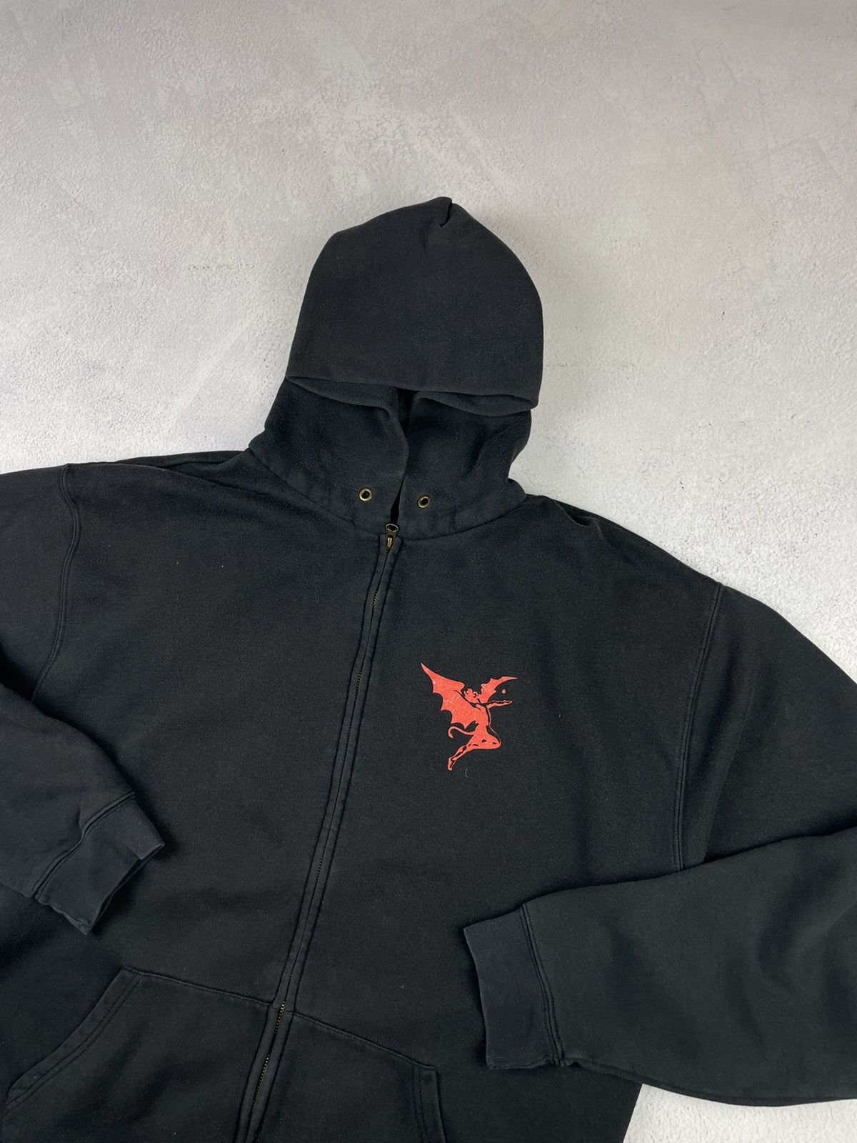 Fruit Of The Loom Heaven & Hell Vintage Y2K Zip Hoodie Black Metal Band Goth Size US XL / EU 56 / 4 - 3 Thumbnail