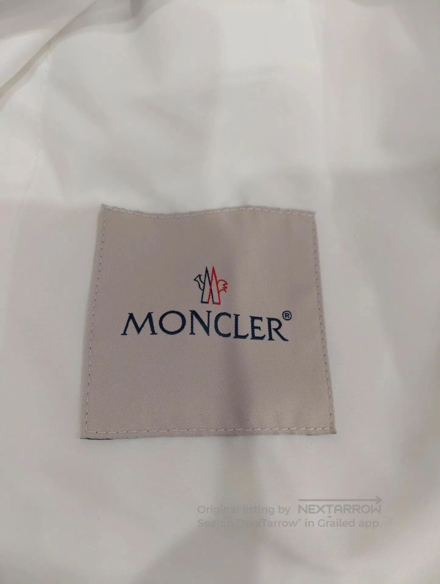 Moncler White Hooded Light Jacket with Graphic Print . Size US L / EU 52-54 / 3 - 4 Thumbnail