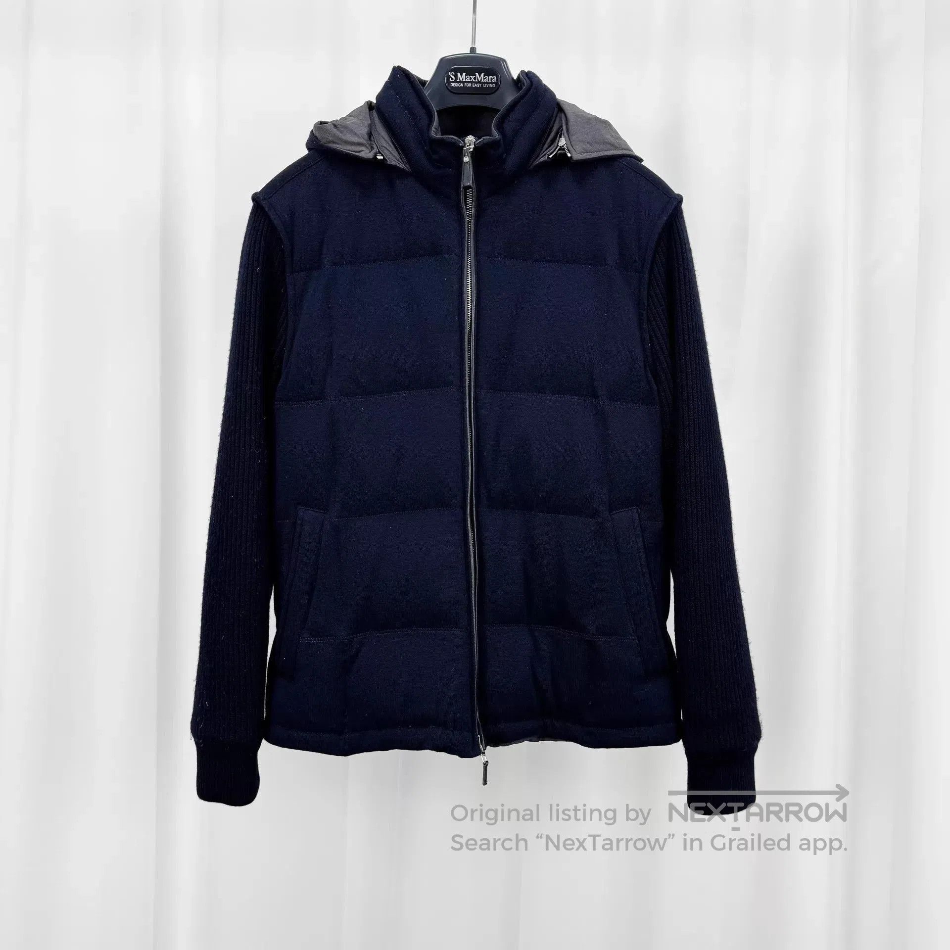 Ermenegildo Zegna Hooded Quilted Jacket with Knit Sleeves. Size US M / EU 48-50 / 2 - 1 Thumbnail