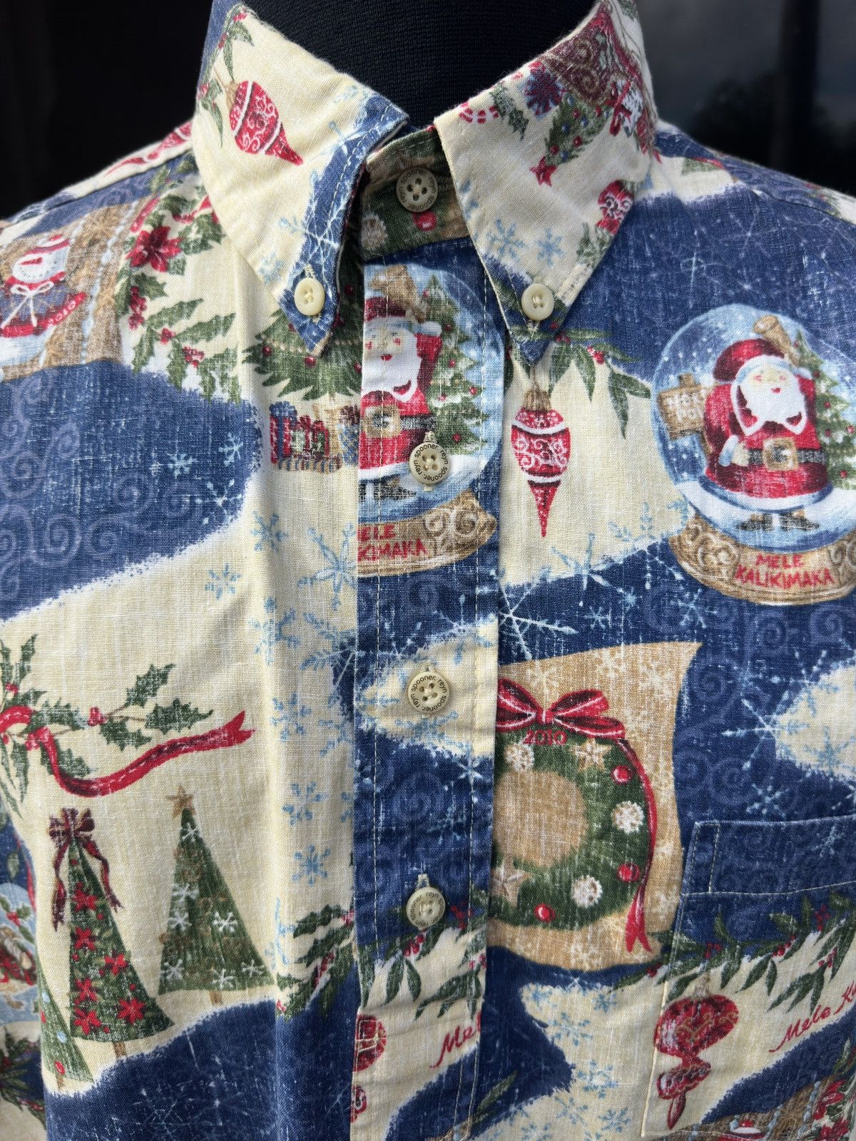 Reyn Spooner PreOwned Reyn Spooner Hawaiian Print Mele Kalikimaka Men's L Size US L / EU 52-54 / 3 - 3 Thumbnail