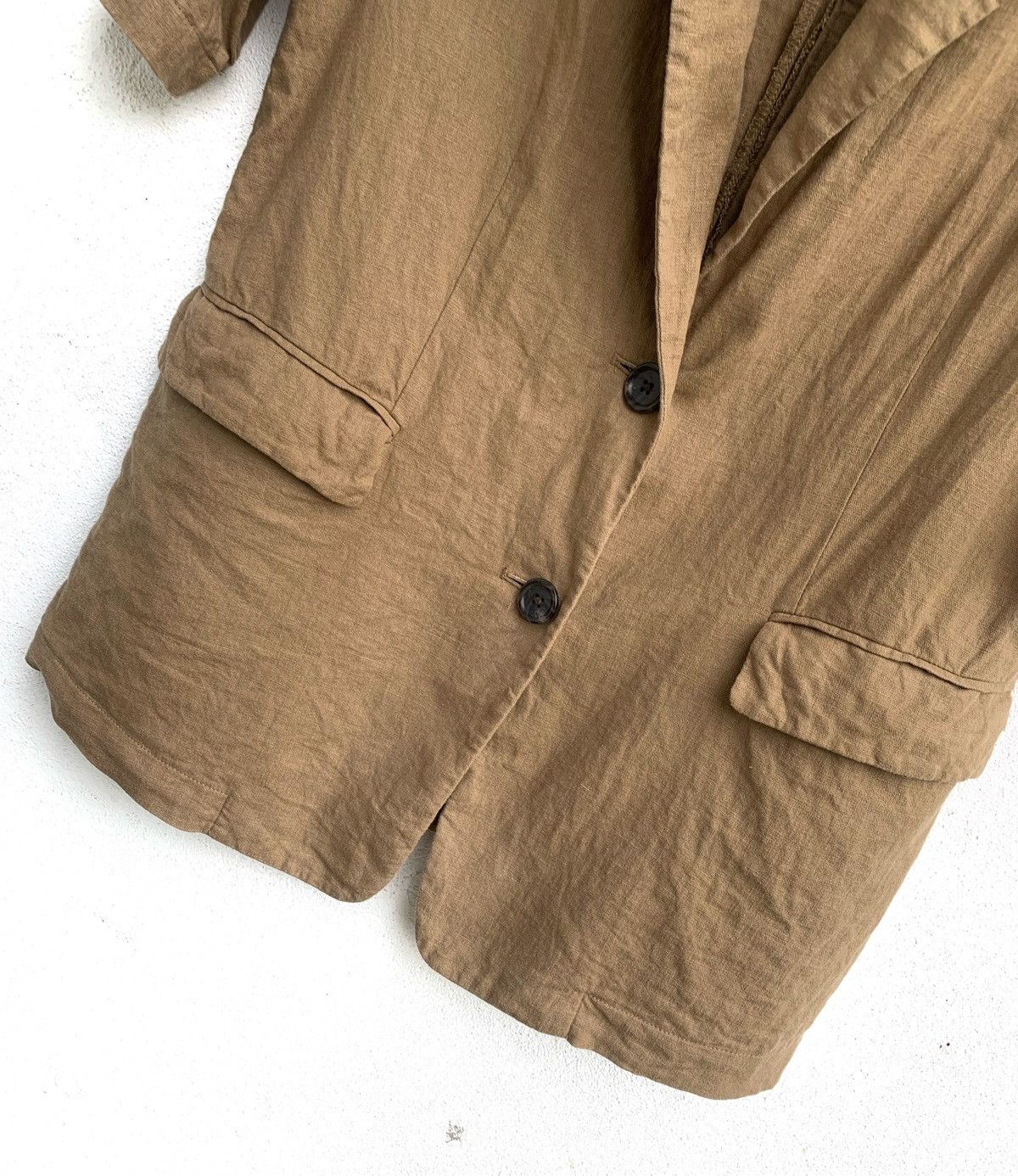 GU × Japanese Brand × Vintage Vintage Double Pockets Formal Shirt linen Materials.. Size M / US 6-8 / IT 42-44 - 3 Thumbnail