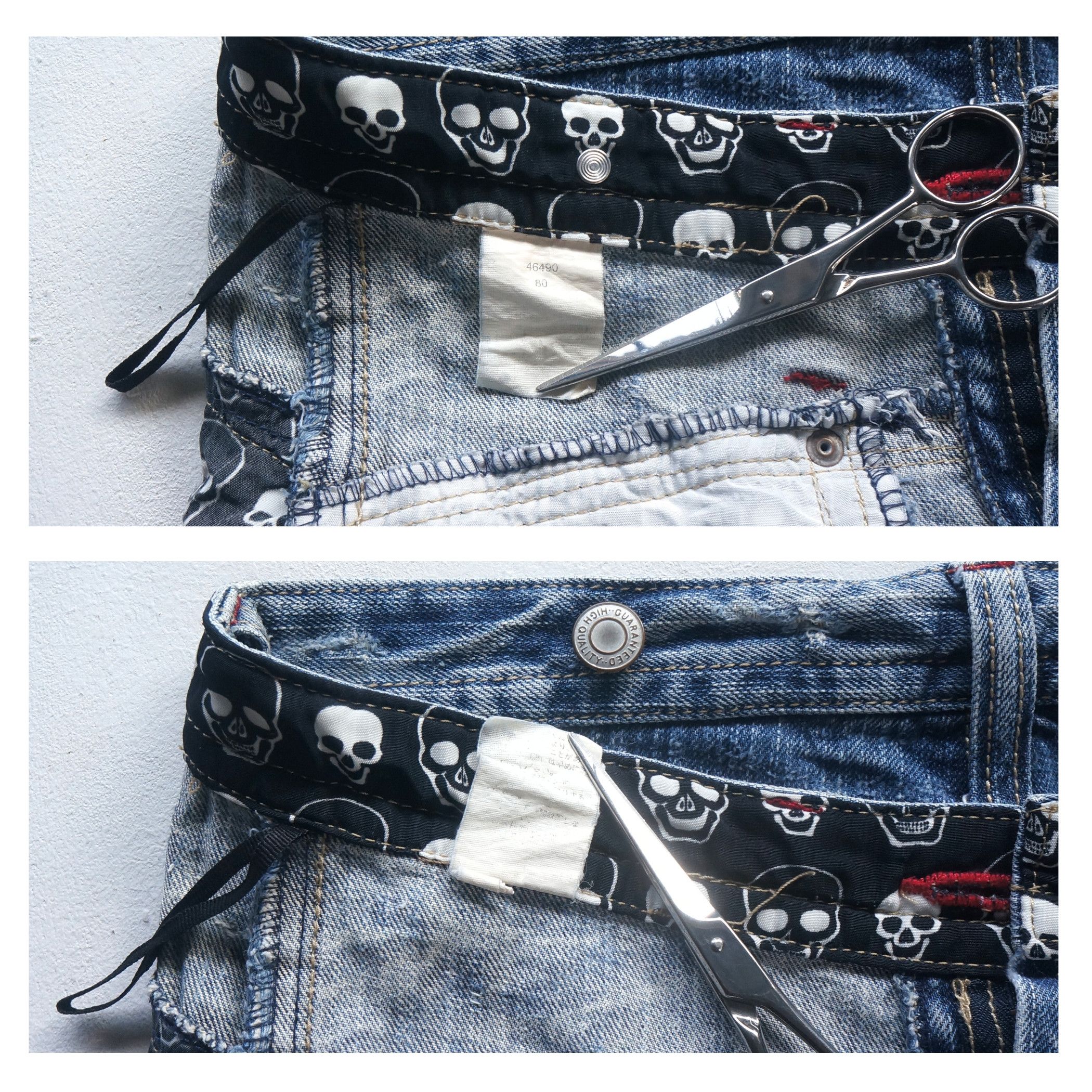 Japanese Brand Jouer Aux Echecs Skulls Jeans Size 29" - 7 Thumbnail