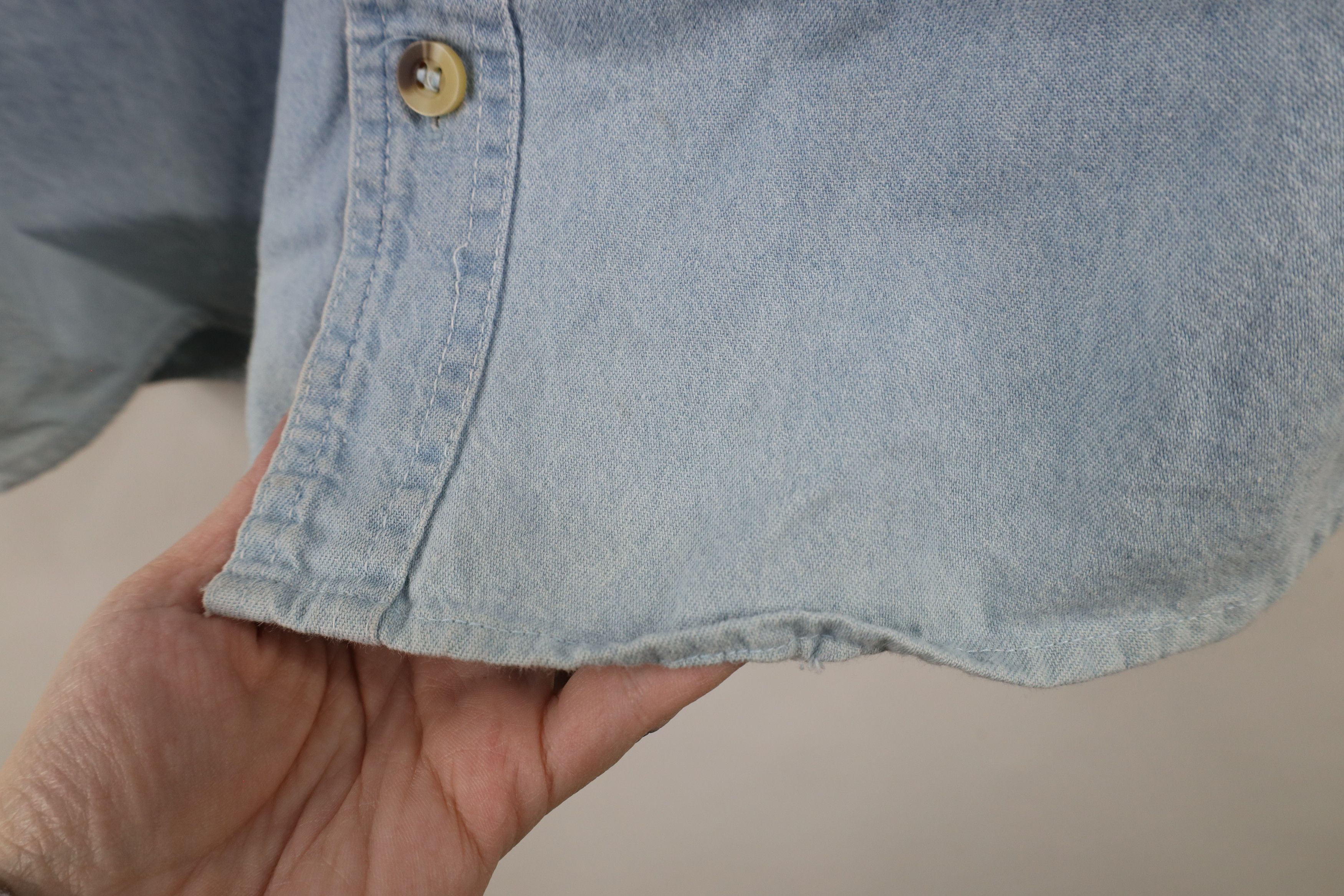 Vintage Vintage Y2K 2004 Eagle Cut Off Denim Jean Collared Shirt Size US XXL / EU 58 / 5 - 7 Thumbnail
