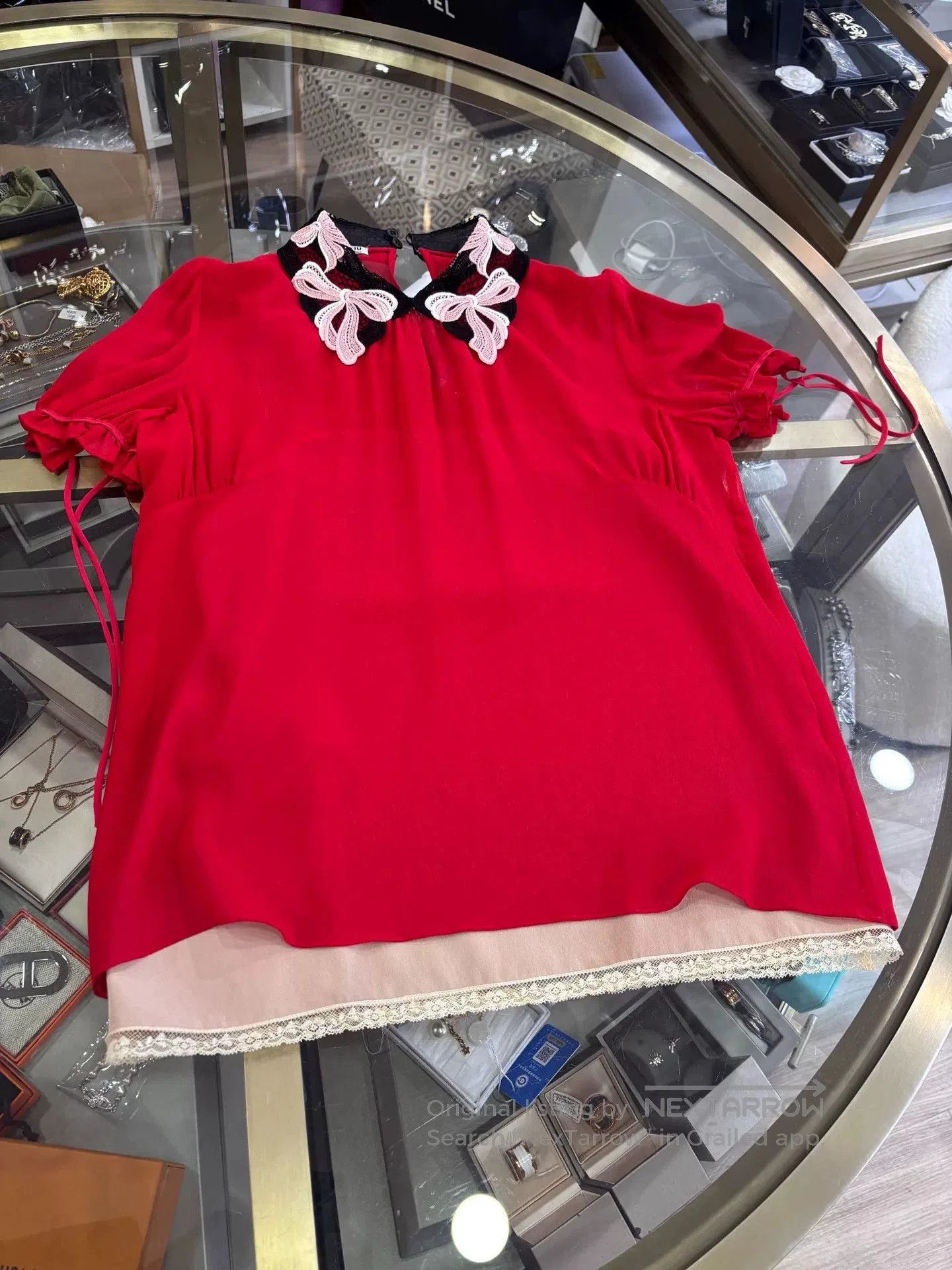 Miu Miu Miu Miu Red Silk Short. Size XS / US 0-2 / IT 36-38 - 4 Thumbnail