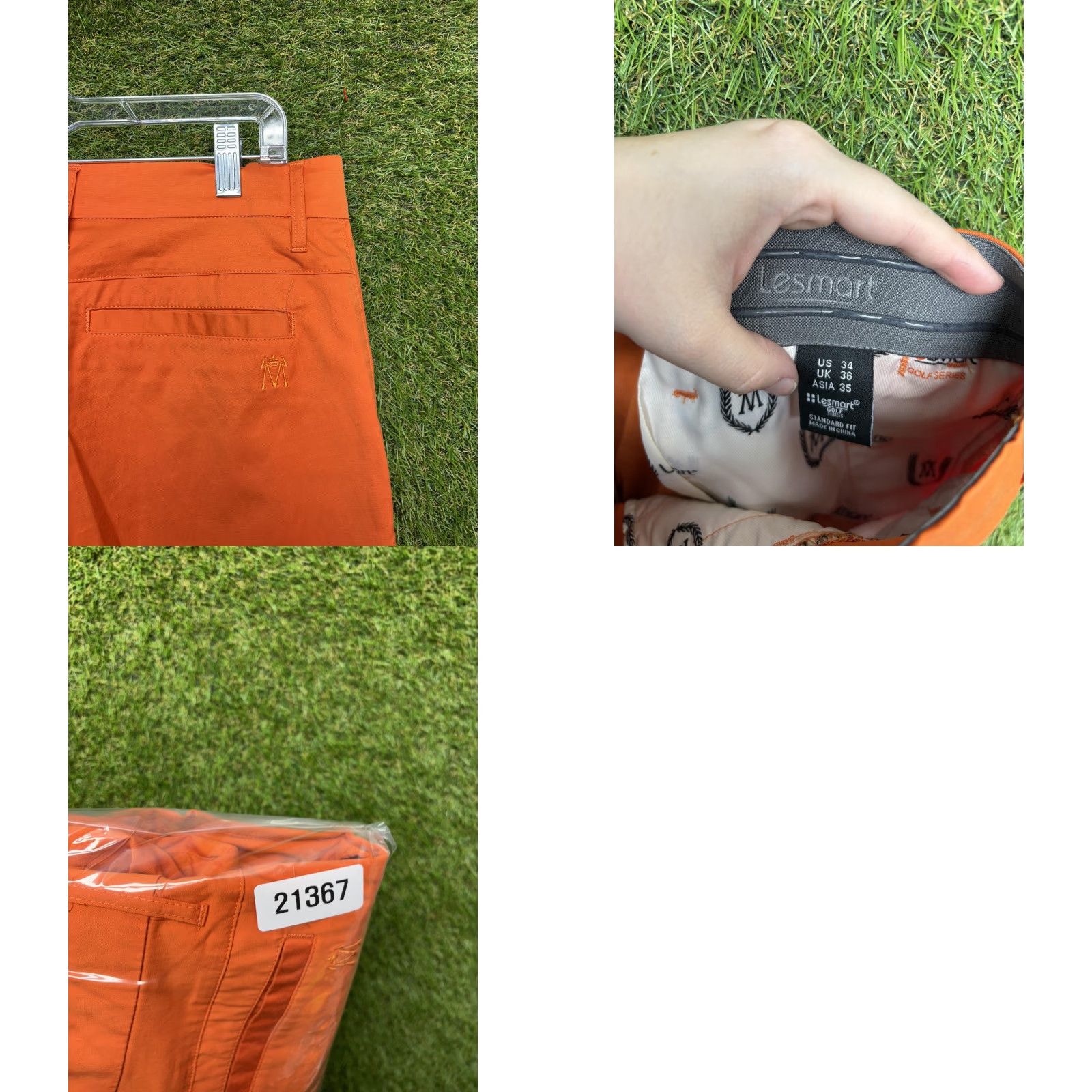 Vintage Lesmart Golf Pants Mens 34x31 Orange Khakis Standard Fit Performance Series Pants Size US 34 / EU 50 - 8 Thumbnail