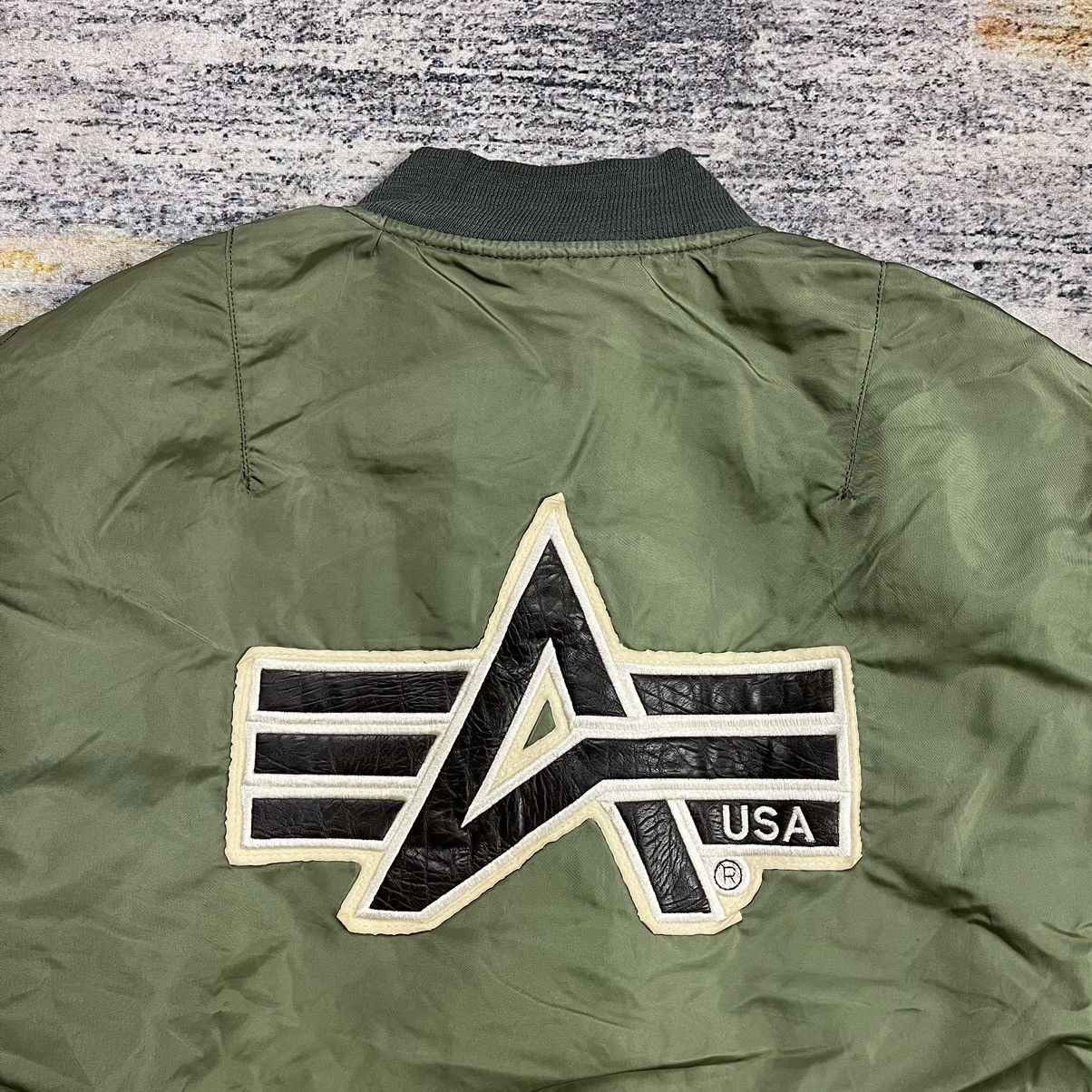 Alpha Industries × Vintage Vintage Alpha Industries Big logo Ma-1 bomber jacket Size US L / EU 52-54 / 3 - 3 Thumbnail