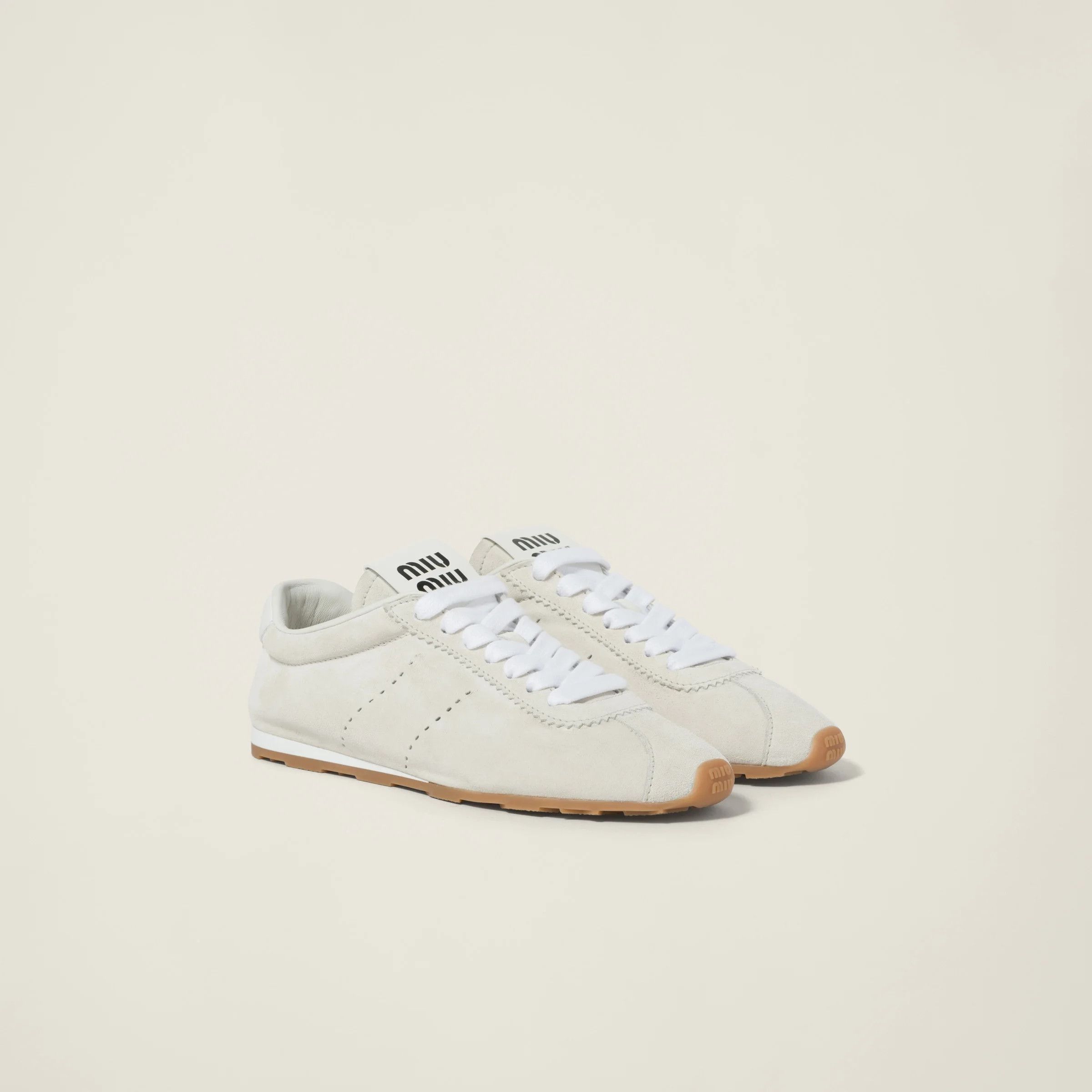Miu Miu o1B3y1r0526 Suede Sneakers in Grey Size US 11 / IT 41 - 2 Thumbnail