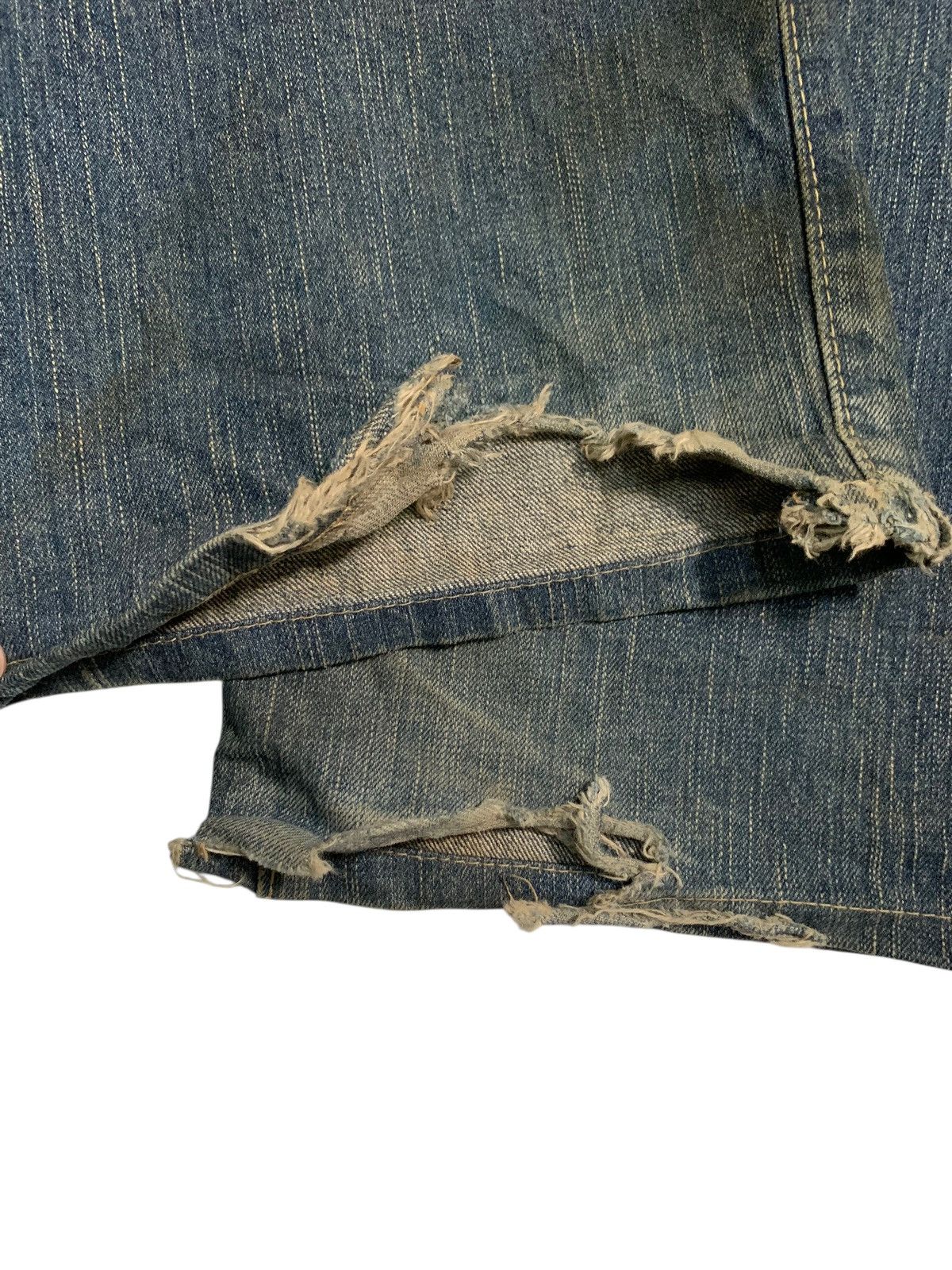 Kapital VINTAGE EDWIN 505Z BAGGY SELVEDGE RUSTY DISTRESSED DENIM Size US 35 - 22 Thumbnail