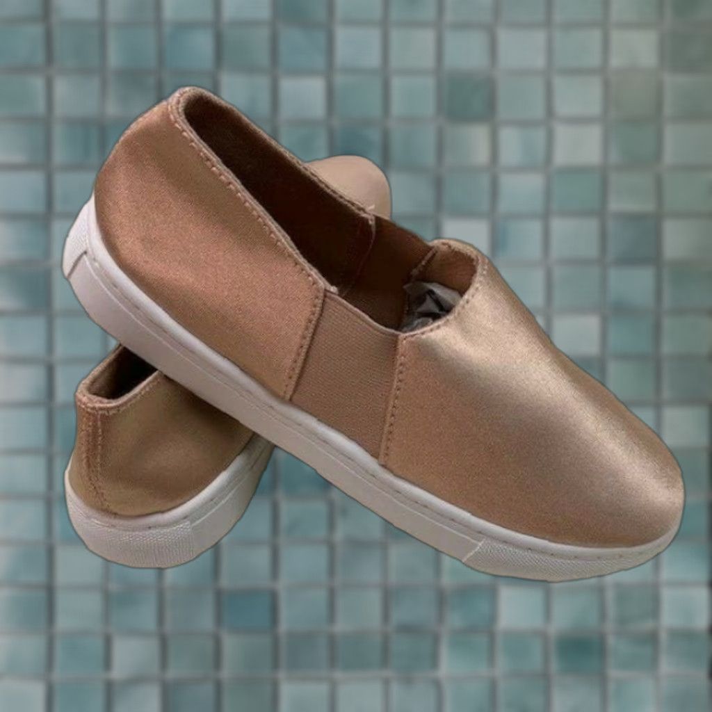 Vintage QUPID Women's Sneaker MOIRA-07 Slip On Champagne Lycra 8.5 M US Size US 8.5 / IT 38.5 - 1 Thumbnail