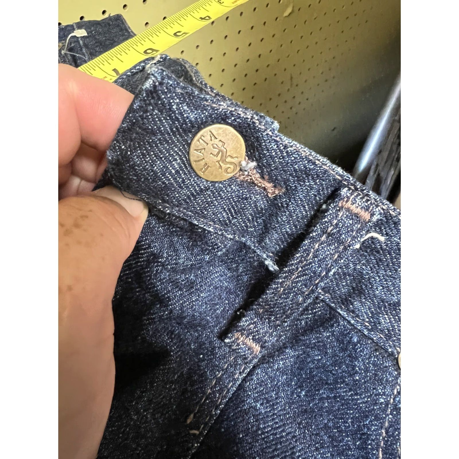 Wrangler VINTAGE Wrangler Riata Dark Wash High Rise Denim Jeans Junior Sz 17 34L Girls Blue 1970s NOS Wrangler Riata High Rise Denim Jeans Size 24" / US 00 / IT 34 - 4 Thumbnail