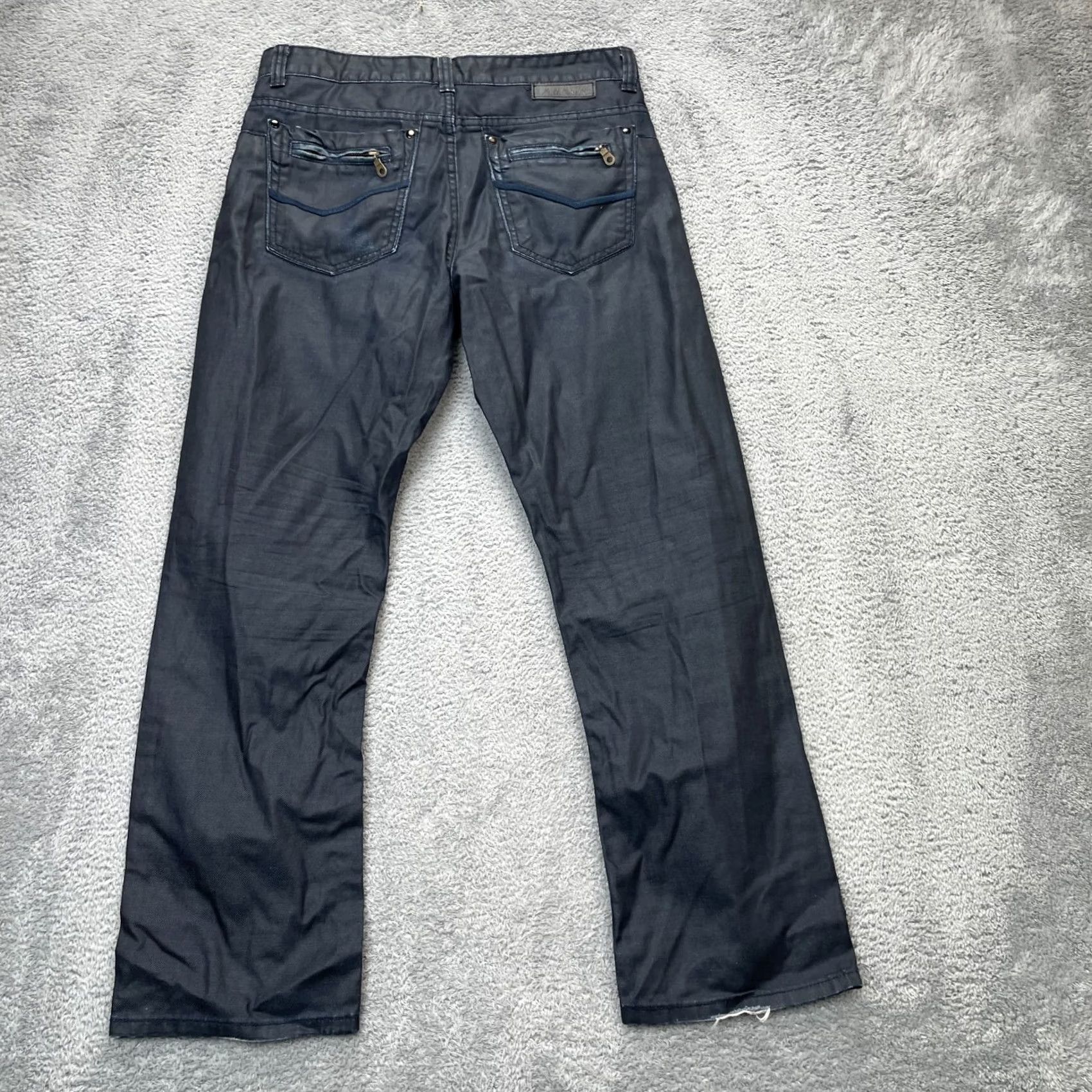Denime Lamasini Jeans Mens 34x30 Blue Straight Leg Cotton Denim Logo Casual Dark Wash Size US 34 / EU 50 - 2 Thumbnail
