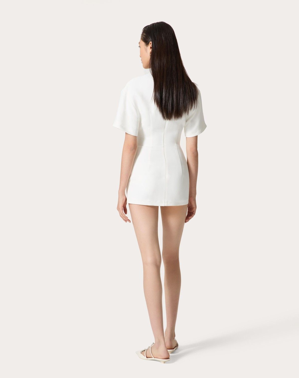 Valentino o1s1wg110525 Structured Couture Short Dress in White Size XS / US 0-2 / IT 36-38 - 5 Thumbnail