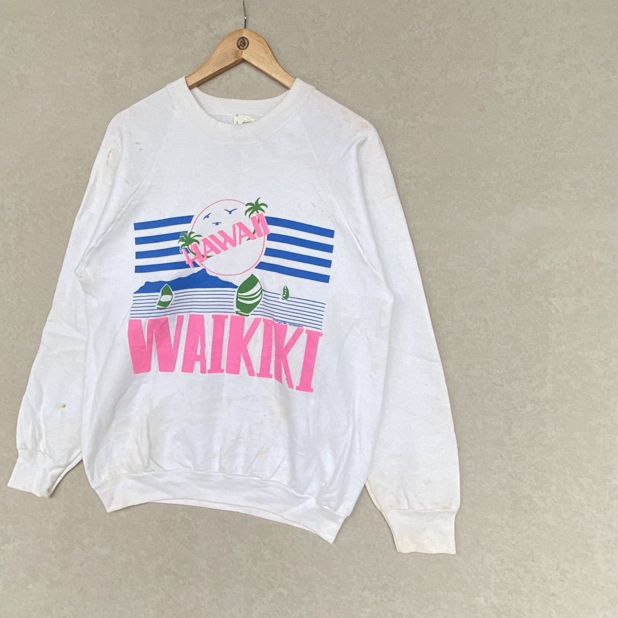 Other Vintage Fruit Of The Loom Printed Crewneck Sweatshirt White Size L / US 10 / IT 46 - 2 Thumbnail