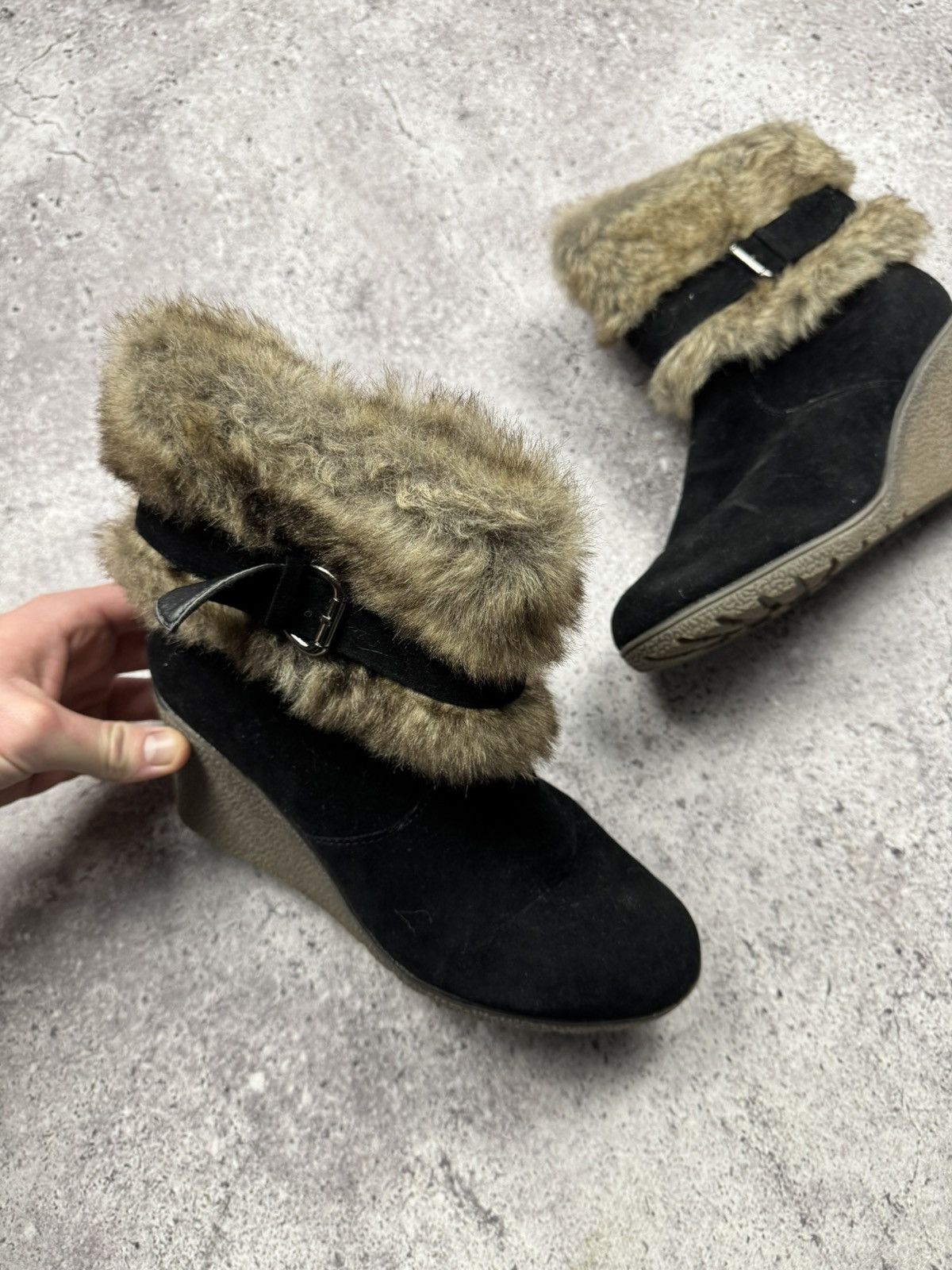 Japanese Brand Unbranded Isabel Marant Style Fur Sneakers Suede Shoes Size US 11 / IT 41 - 5 Thumbnail