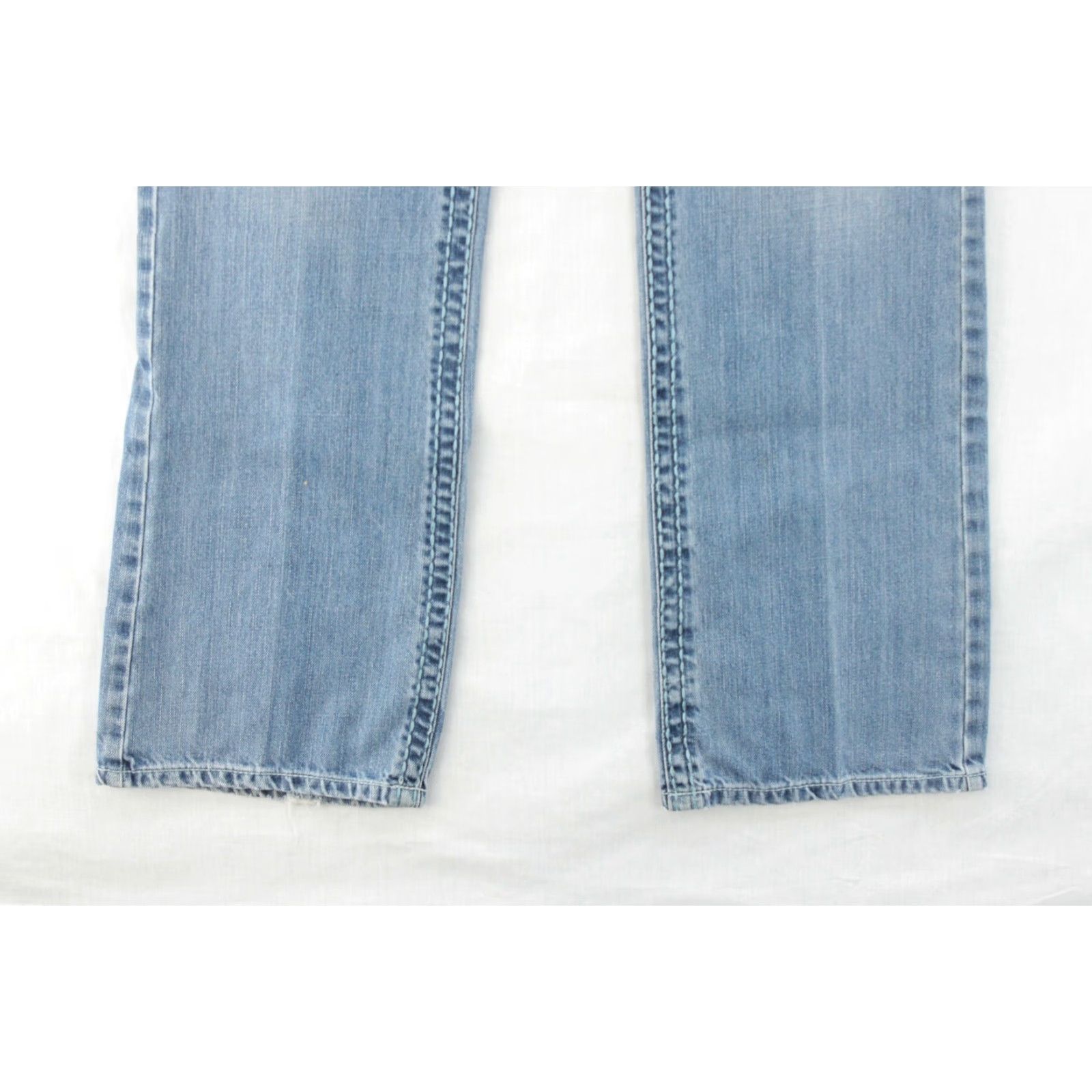 Wrangler Wrangler Rock 47 Jeans Men's 33x36 Blue Boot Cut Heavy Stitching Cowboy Rodeo Distressed 5-Pocket Denim Size US 33 - 4 Thumbnail