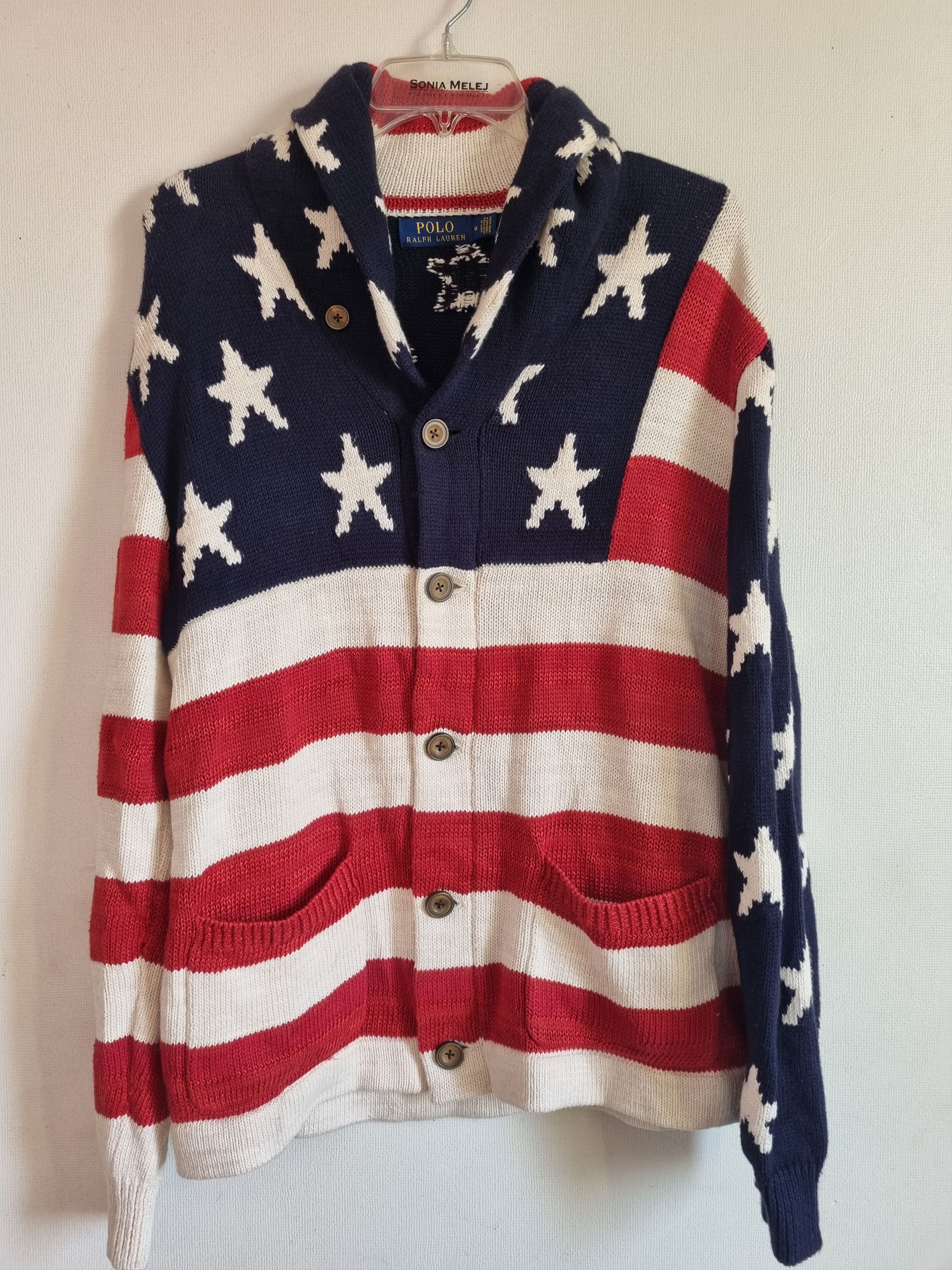 Polo Ralph Lauren × Ralph Lauren Polo Ralph Lauren Big Flag USA Cardigan Size US M / EU 48-50 / 2 - 1 Thumbnail