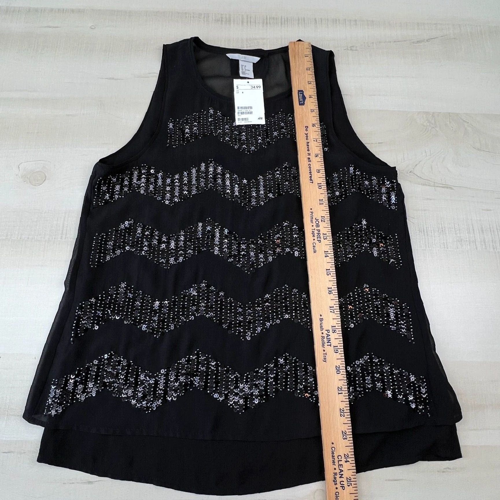 H&M H&M Womens Black Sequin Sleeveless Blouse Top 8 Regular Size M / US 6-8 / IT 42-44 - 6 Thumbnail