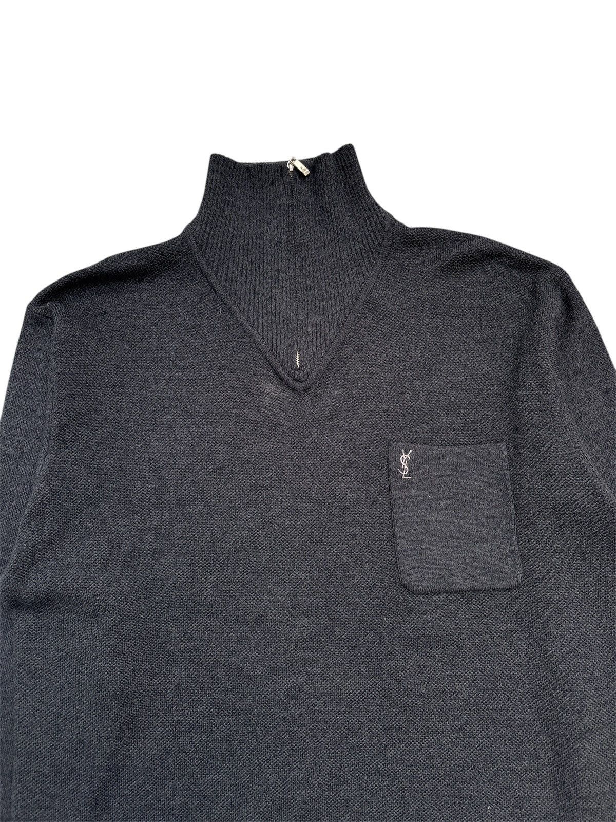 Saint Laurent Paris × Yves Saint Laurent 1980s Half Zip Wool Sweater Size US M / EU 48-50 / 2 - 3 Thumbnail