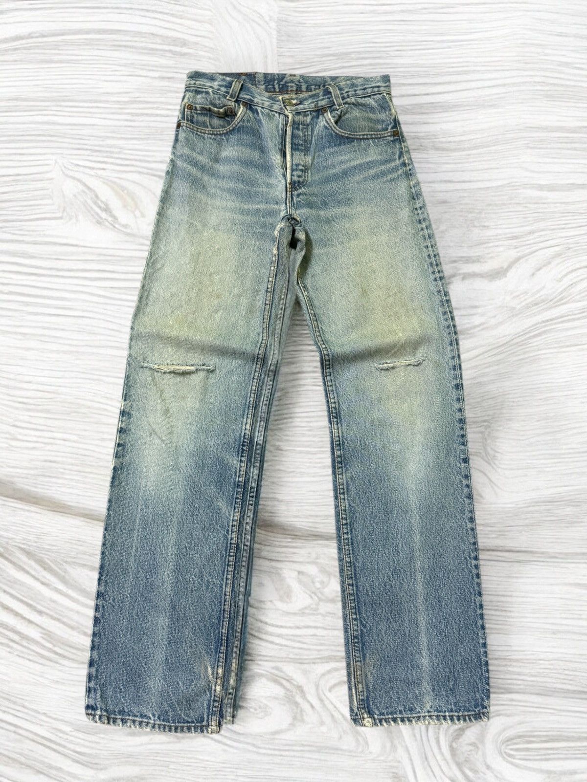 Vintage Levi's 501 Blue Distressed Mud Wash Denim Jeans