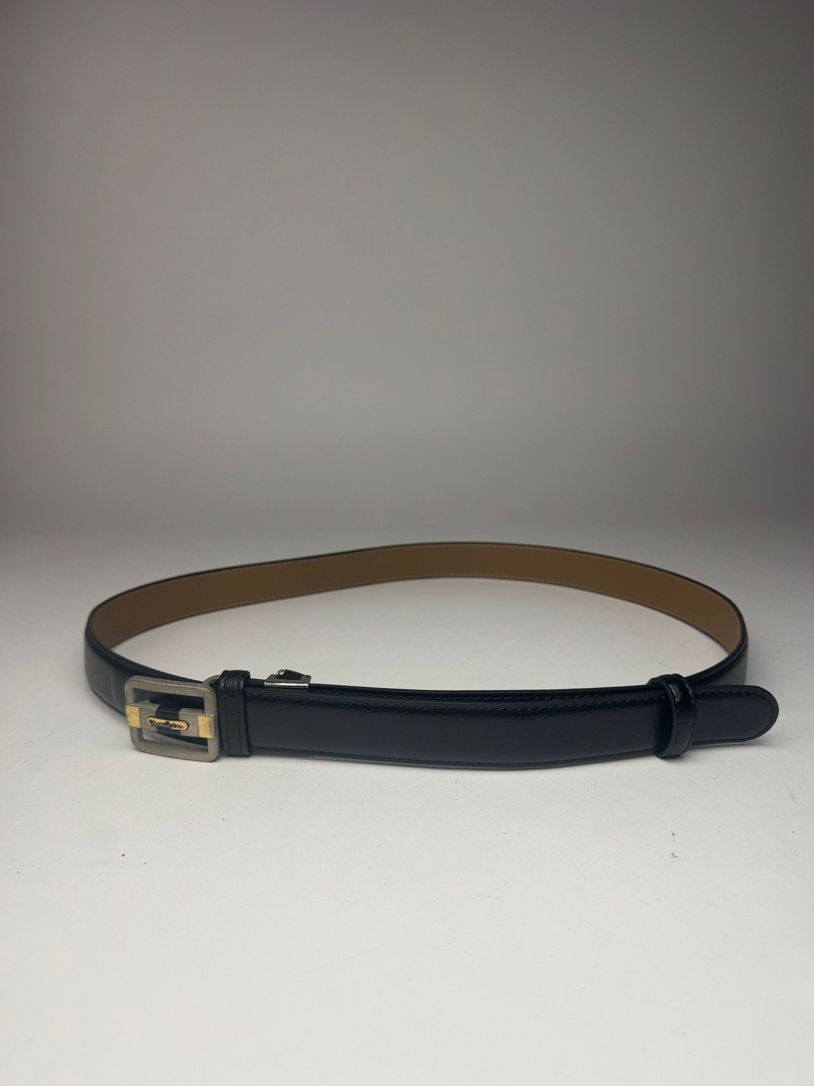 Dior Vintage leather belt black Size ONE SIZE - 1 Thumbnail