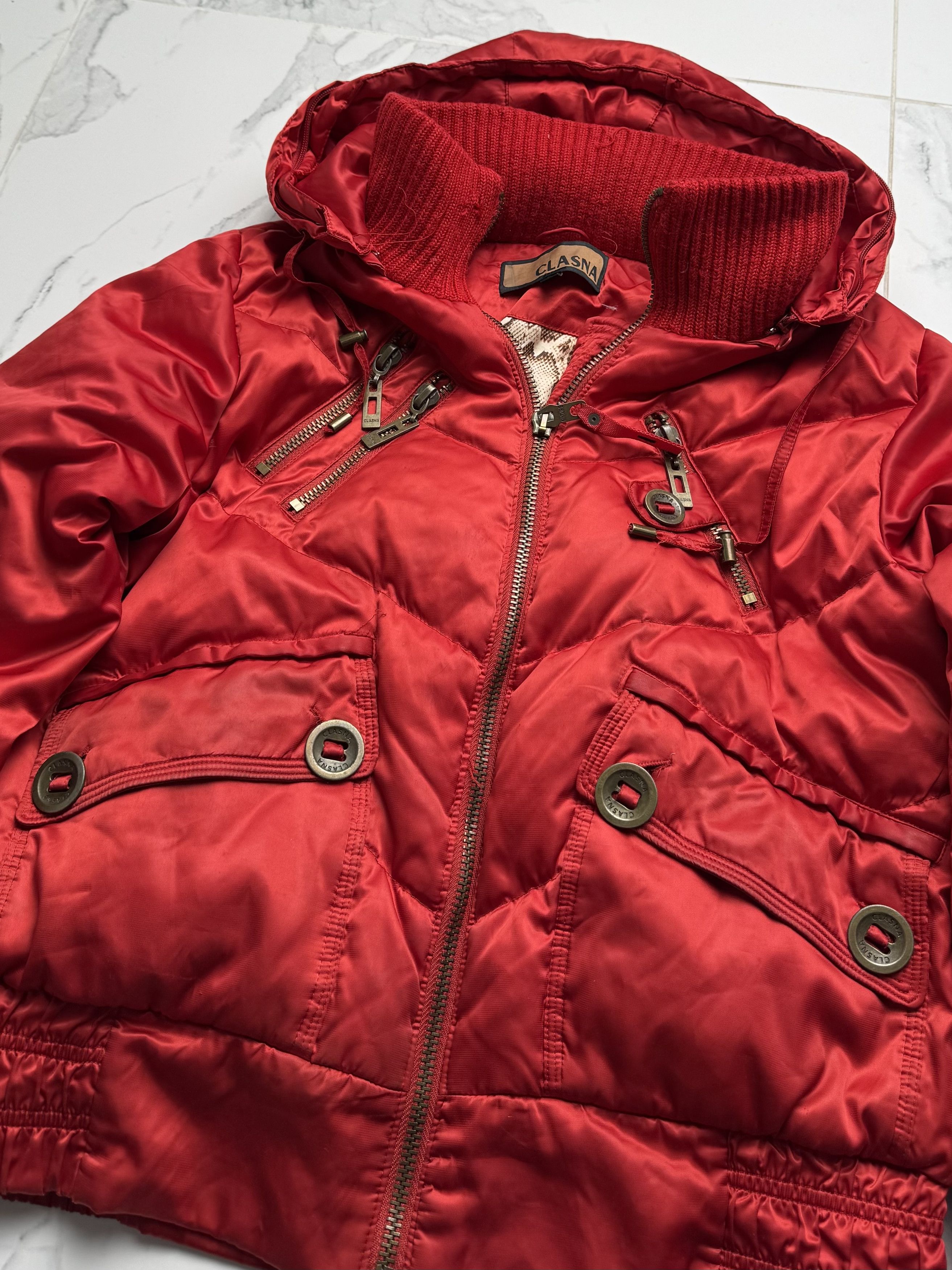 Vintage Vintage Red Puffer Jacket Women's Hooded Quilted Winter Coat Size L / US 10 / IT 46 - 6 Thumbnail