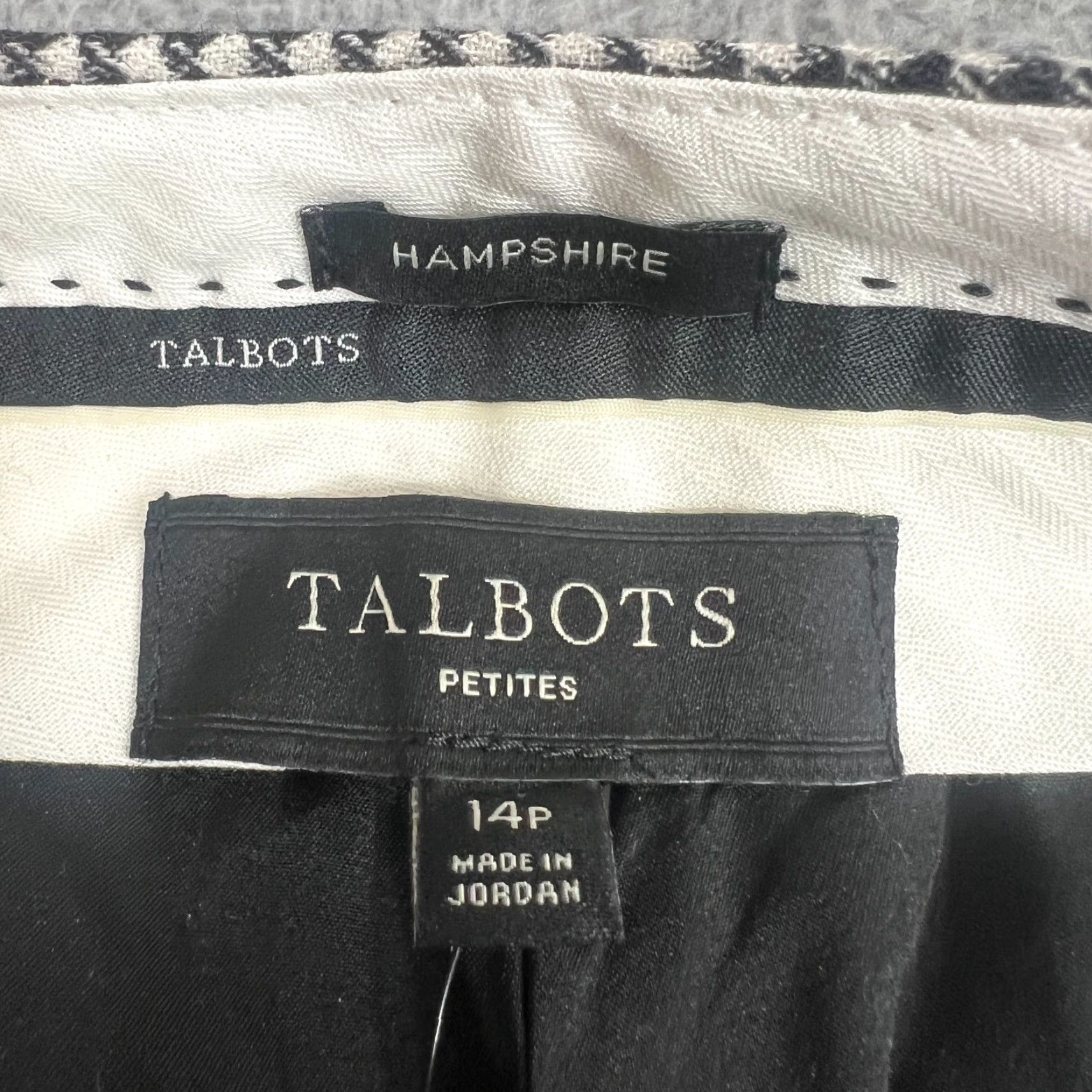 Talbots Talbots Womens Pants 14 Petite Houndstooth Hampshire Straight Leg Taper NWT Size 36" / US 14 / IT 50 - 4 Thumbnail