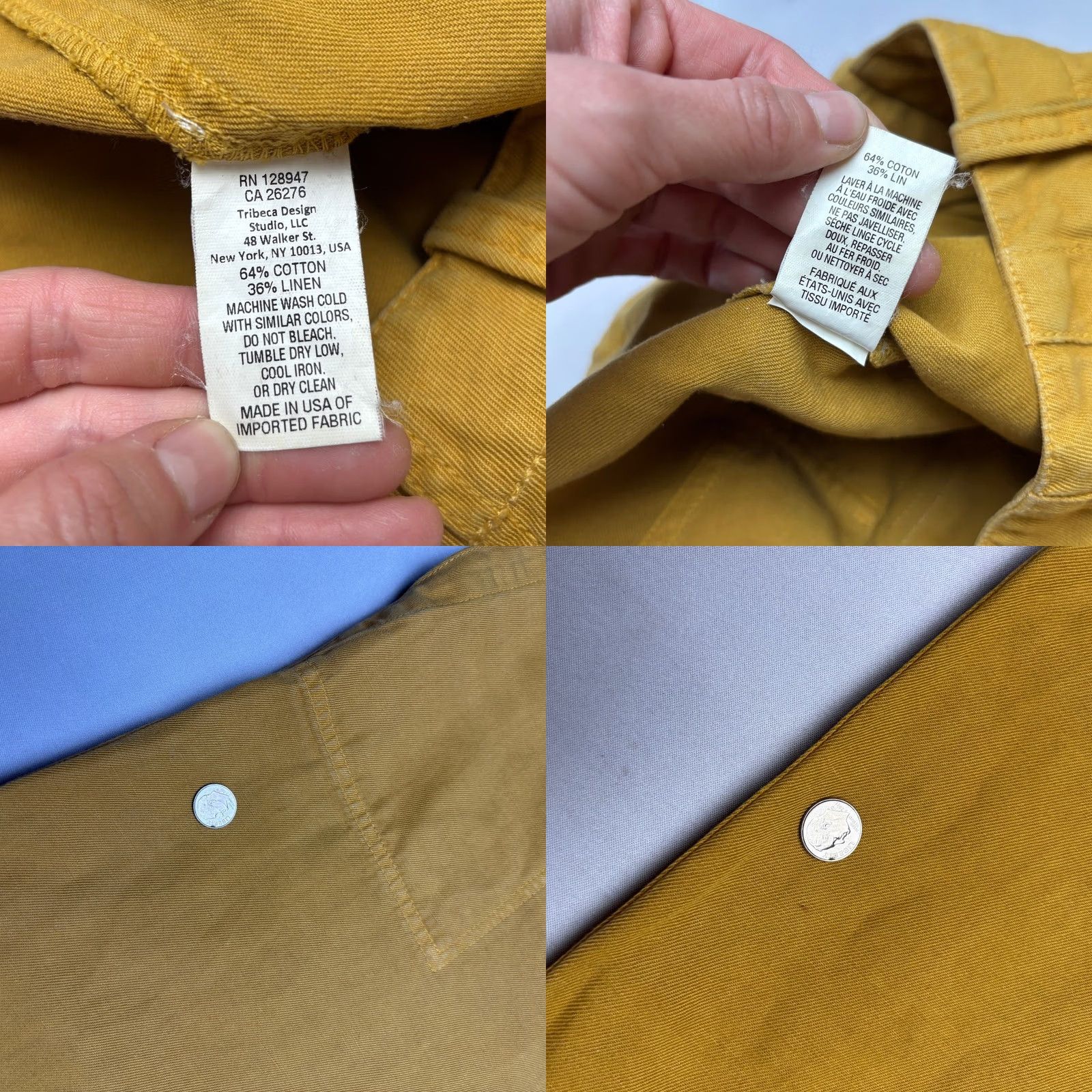 Nili Lotan Nili Lotan Luna Pants Women's 4 Slouchy Drop Crotch Linen Boho Lagenlook Yellow Size 27" / US 4 / IT 40 - 8 Thumbnail