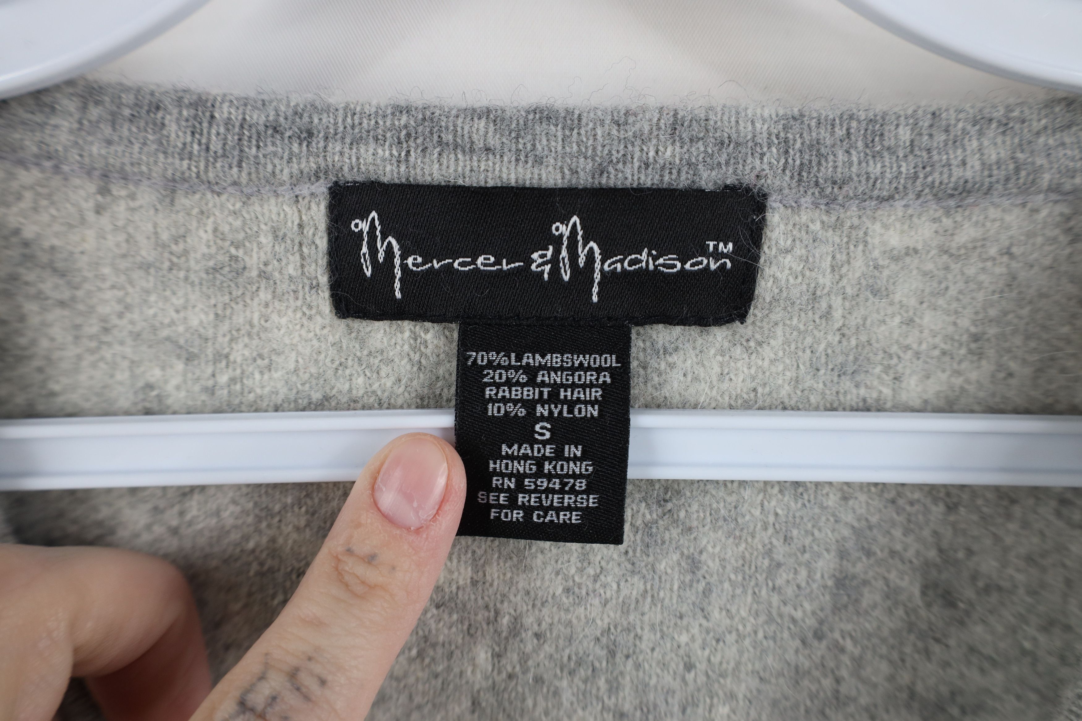 Vintage Madison & Mercer Angora Fair Isle Knit Cardigan Sweater Size S / US 4 / IT 40 - 9 Thumbnail