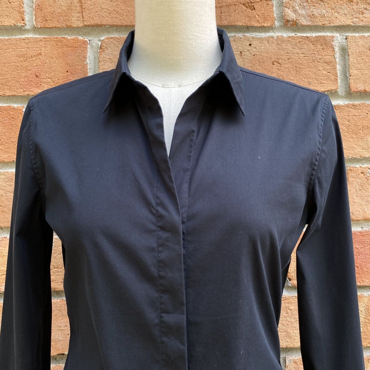 Jil Sander Jil Sander Black Fitted Long-Sleeve Stretch Shirt Size XS / US 0-2 / IT 36-38 - 4 Thumbnail