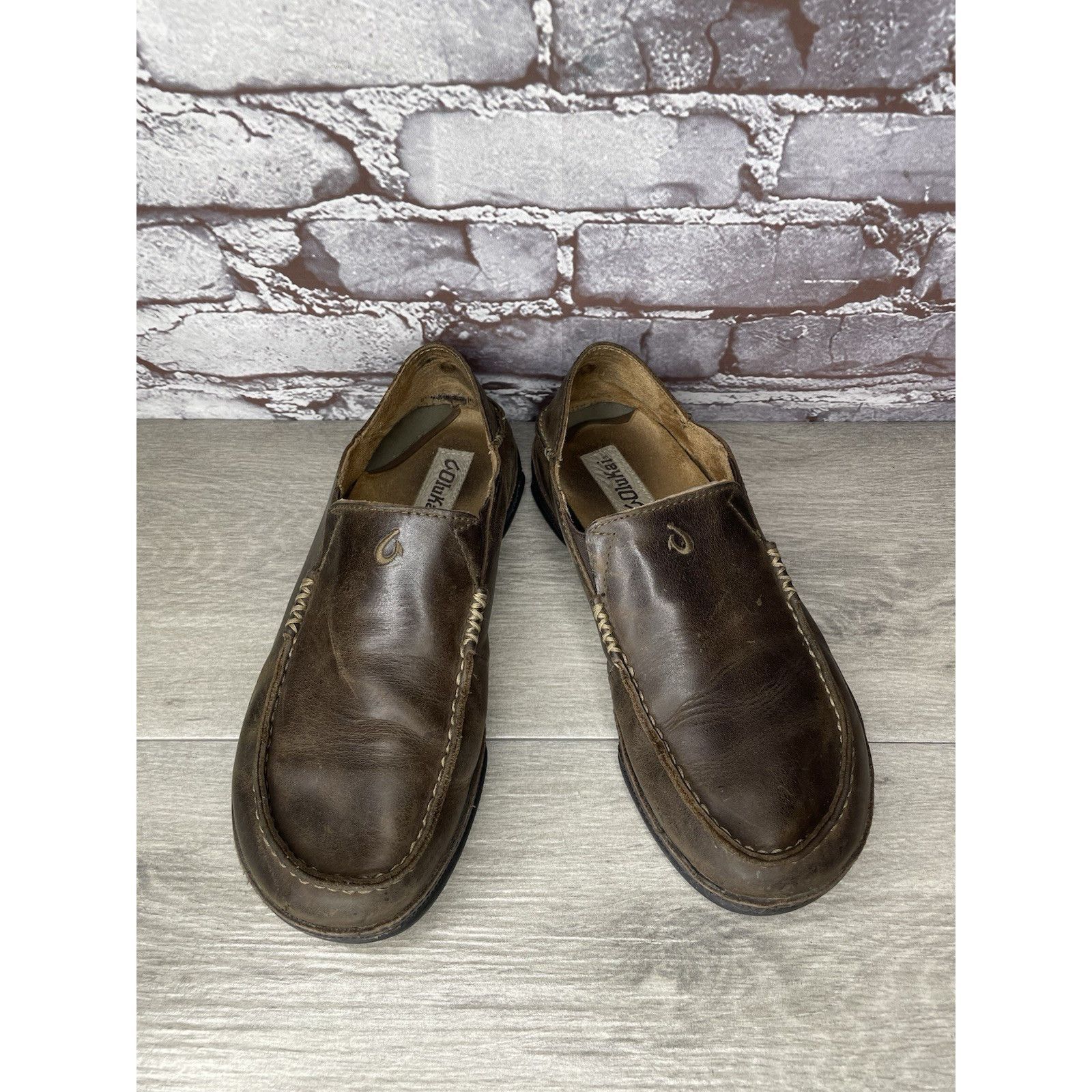 Olukai OluKai Moloa Brown Leather Slip On Beach Loafers Casual Shoe Size US 8 / EU 41 - 2 Thumbnail