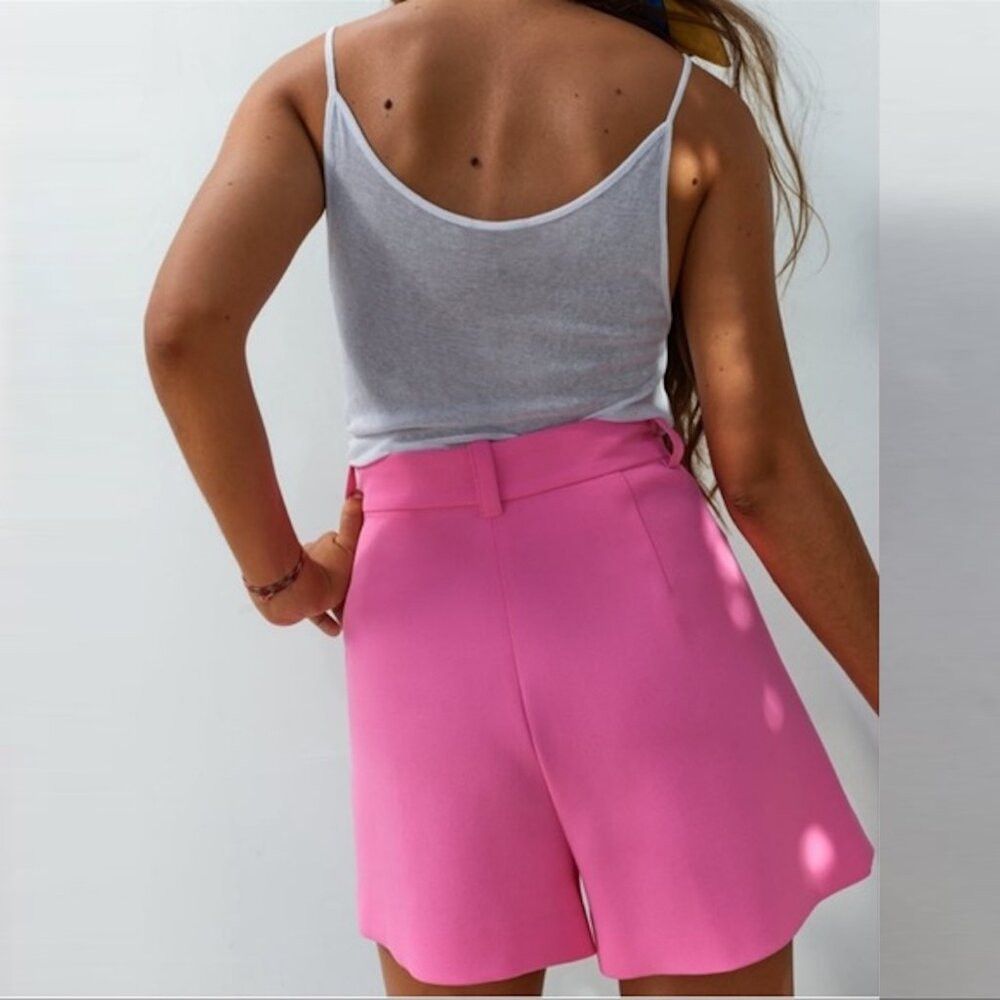 Zara NWT New Zara Pink High Waist Shorts Size XS Size 26" / US 2 / IT 38 - 2 Thumbnail