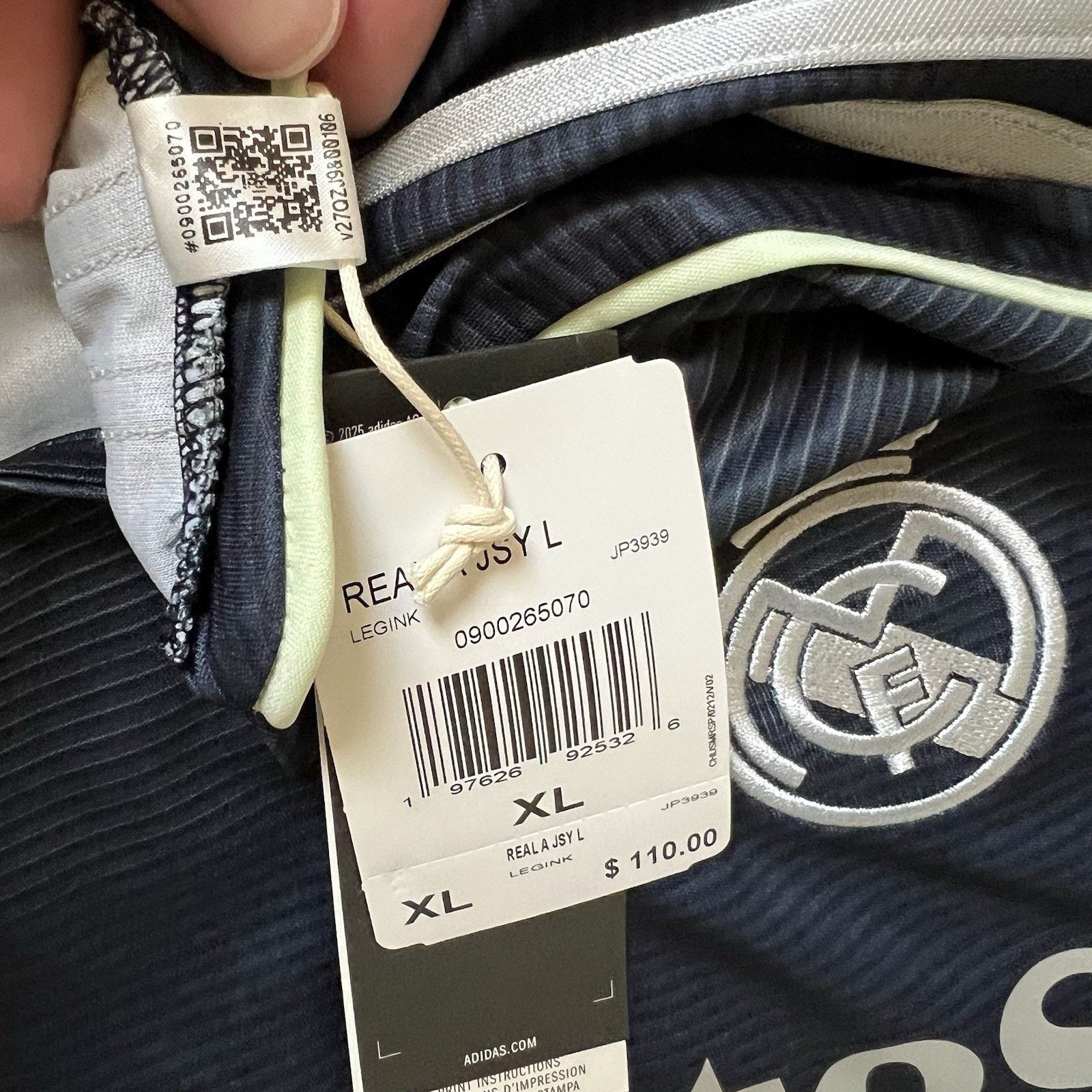 Adidas Adidas Real Madrid 2025/26 Jersey XL Long Sleeve SlimFit NWT Size US XL / EU 56 / 4 - 12 Thumbnail