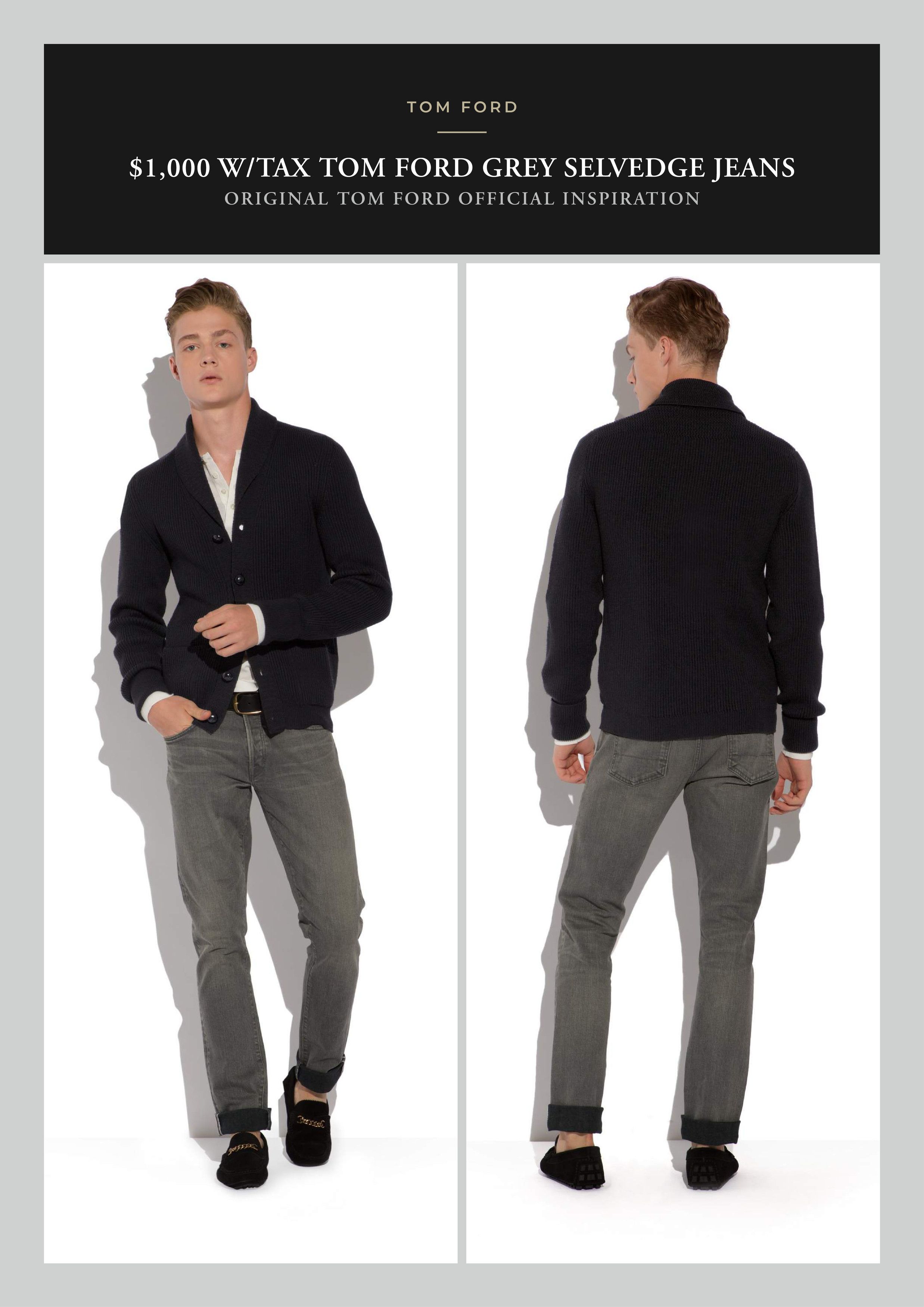 Tom Ford Effortless Cool $1K w/tax Contrast Cuff Selvedge w/stretch Size US 32 / EU 48 - 1 Thumbnail