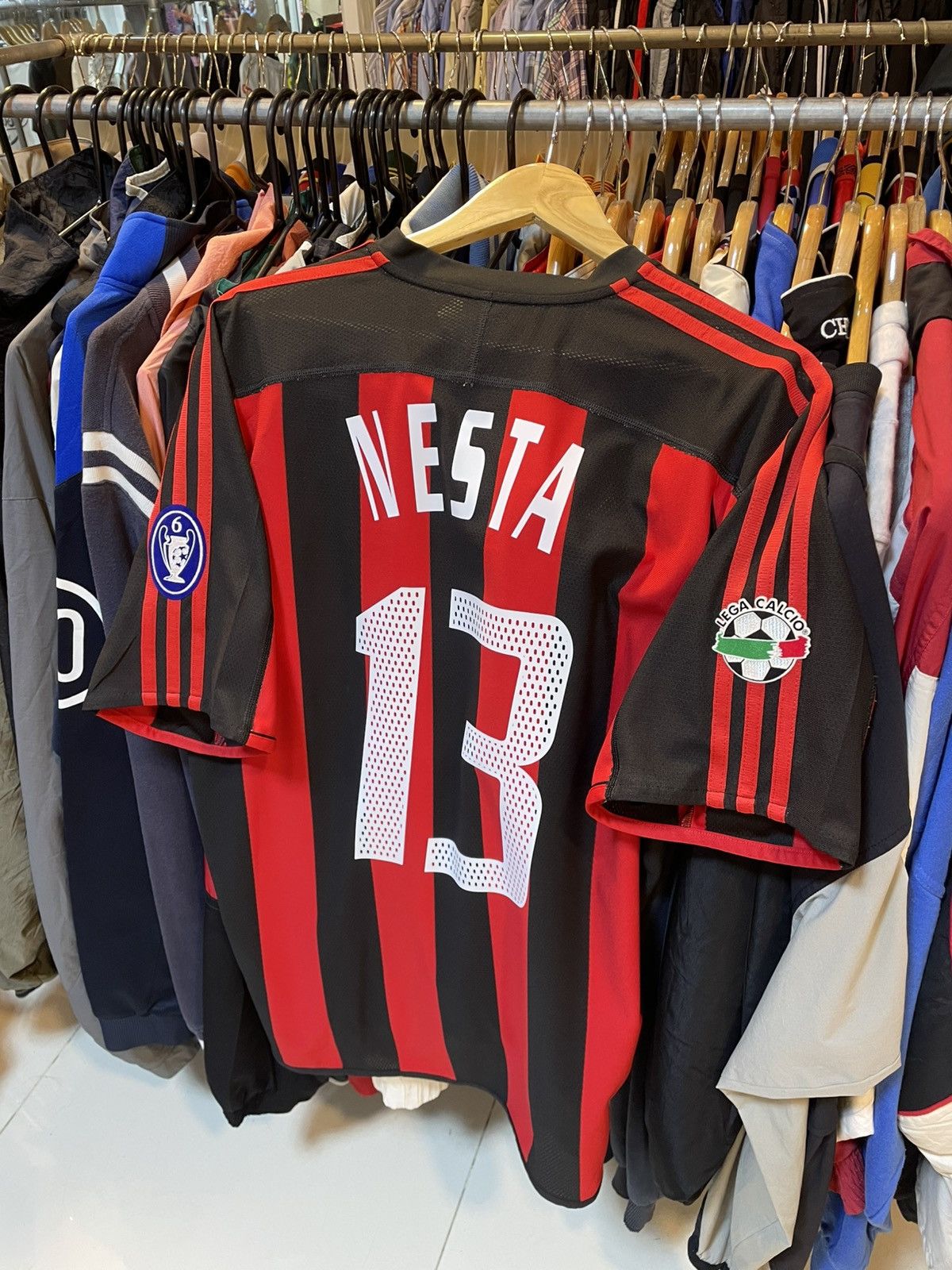 Adidas Vintage 2003-2004 AC Milan Nesta13 Home Kit Size US L / EU 52-54 / 3 - 1 Thumbnail