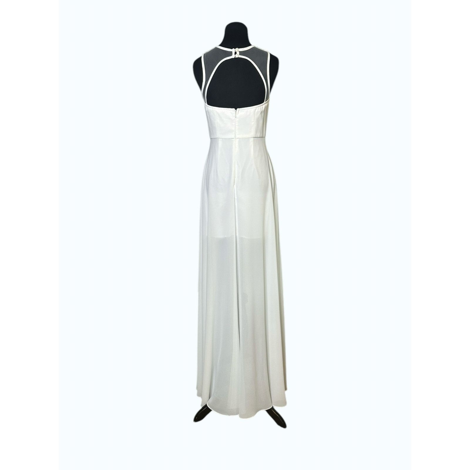 GB GB white neck embellished detail long wedding dress size S Size S / US 4 / IT 40 - 13 Thumbnail