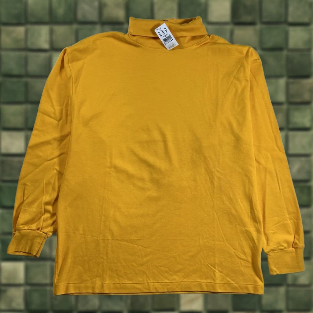Gap VINTAGE GAP Turtleneck Shirt Golden Yellow Men’s XL Long Sleeve 90s Size US XL / EU 56 / 4 - 1 Thumbnail