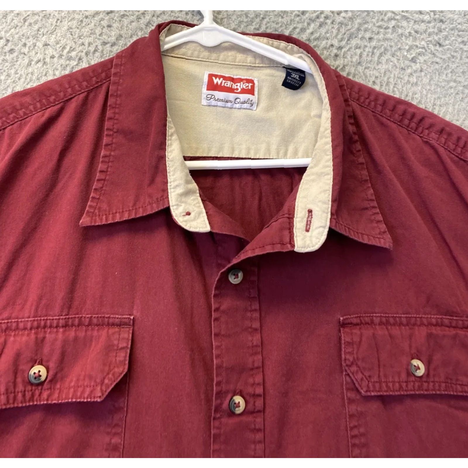 Wrangler Wrangler Shirt 3XL Red Button Up Short Sleeve Casual Rockabilly Mens Size US XXL / EU 58 / 5 - 2 Thumbnail