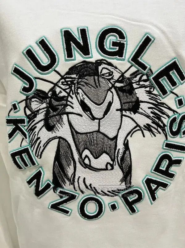 Kenzo Kenzo White Cotton Tiger Head Long Sleeve Top . Size L / US 10 / IT 46 - 2 Thumbnail