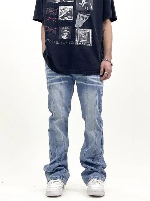 VIBE retro distressed fade flared jeans Size US 32 / EU 48 - 4 Thumbnail