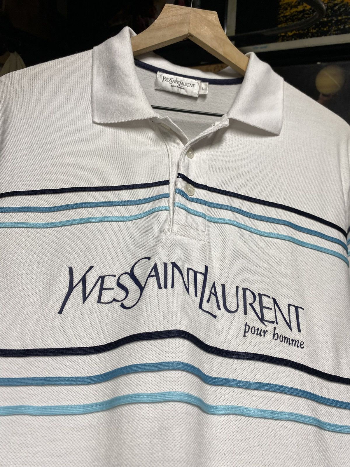 Yves Saint Laurent Yves Saint Laurent T-Shirt YSL White Polo Size Medium Size US M / EU 48-50 / 2 - 2 Thumbnail