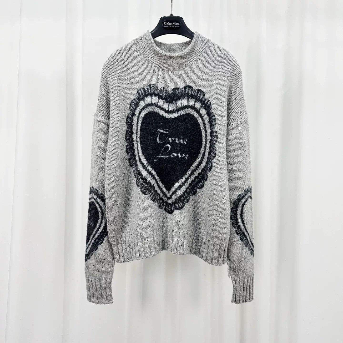 Acne Studios gray heart logo knit sweater Size XXS / US 00 / IT 34 - 1 Thumbnail
