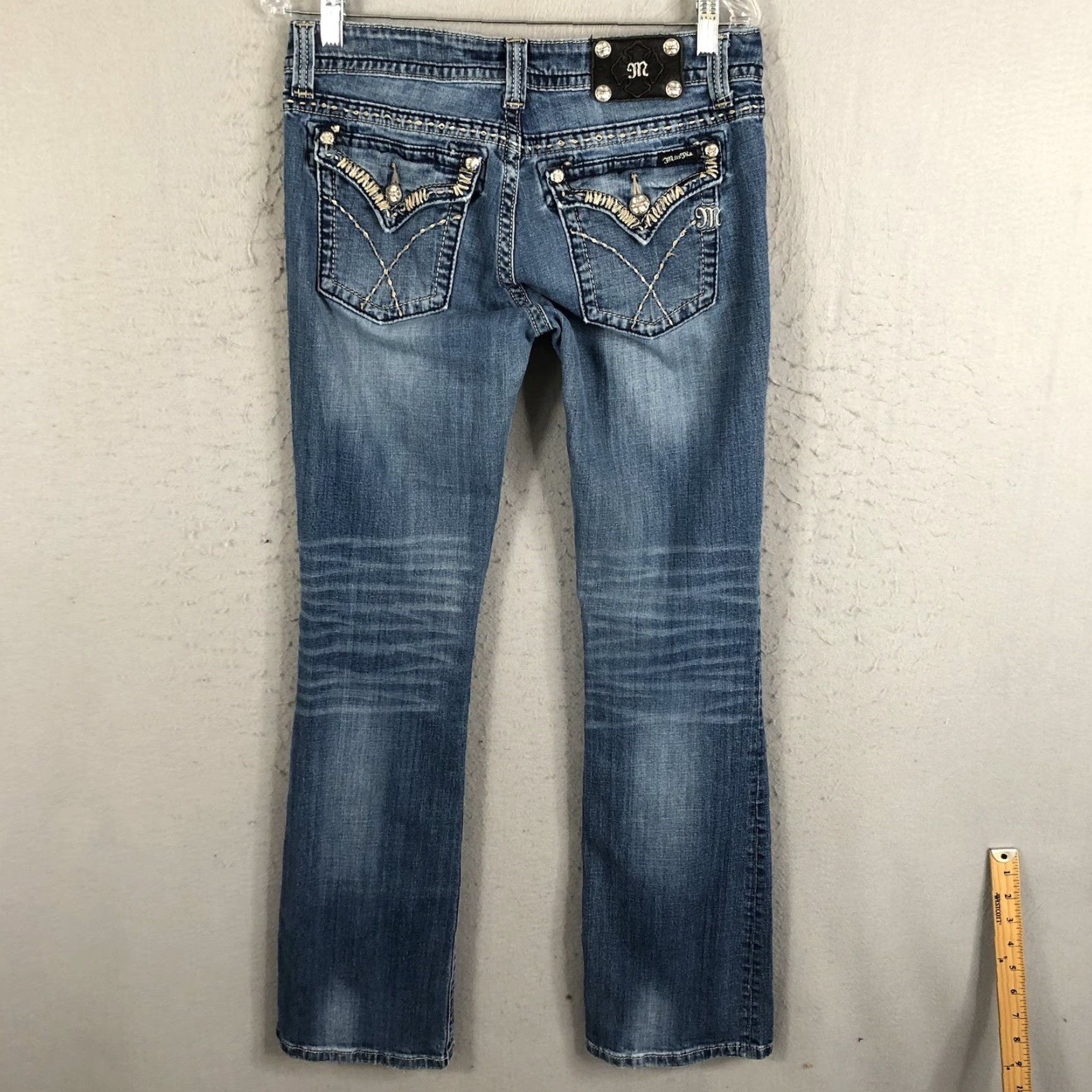 Miss Me Miss Me Jeans Womens 30x33 Embroidered Bling JW5180B8 Boot Cut Western Size 30" / US 8 / IT 44 - 3 Thumbnail