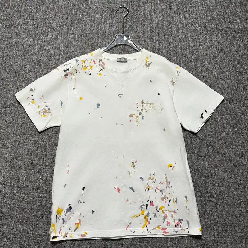 Dior Dior Men's White Embroidered Cotton Long Sleeve T-Shirt 0089 Size US XL / EU 56 / 4 - 1 Thumbnail
