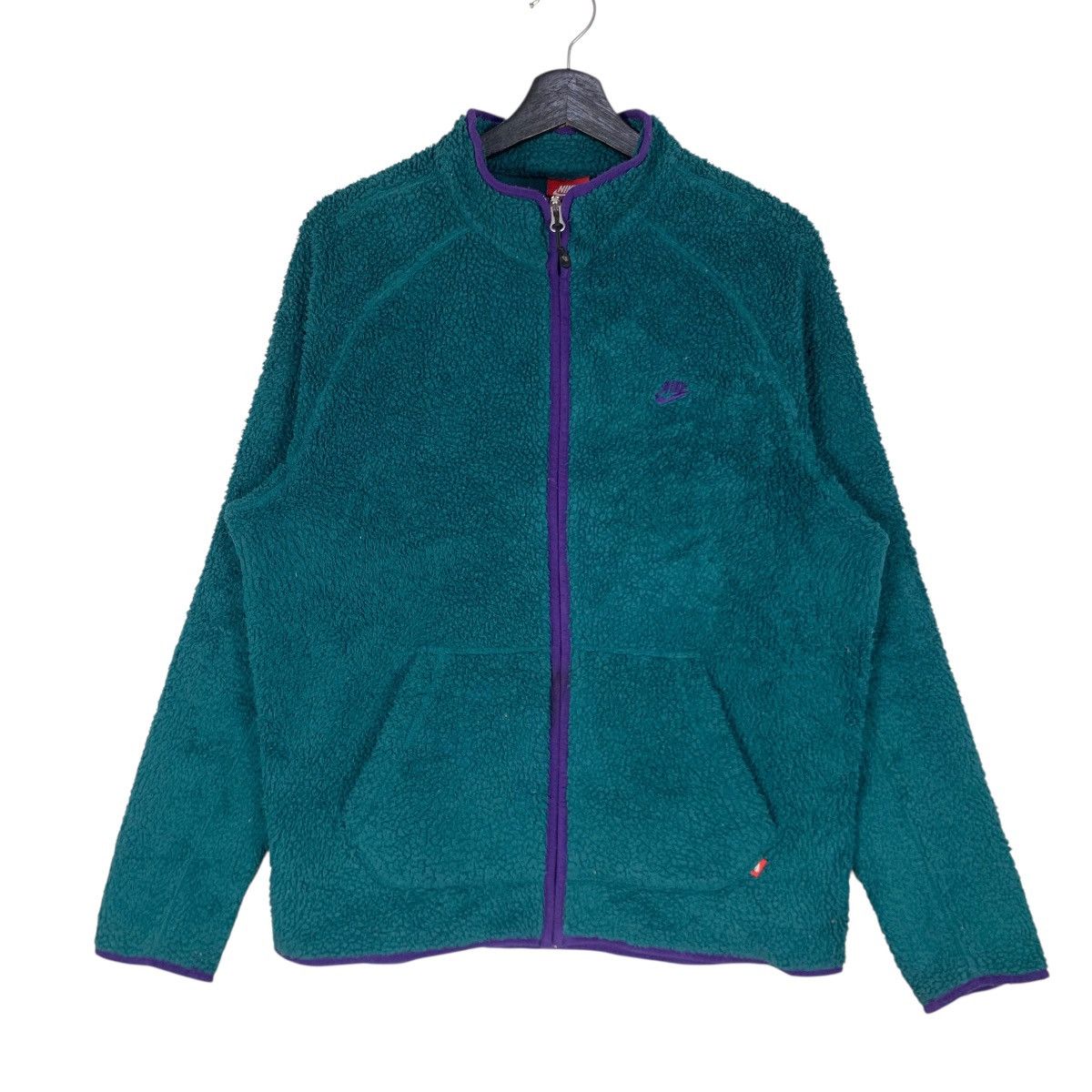 Nike Vintage Nike Sportwear Fleece Jacket Green Outdoor Jacket Size US M / EU 48-50 / 2 - 1 Thumbnail