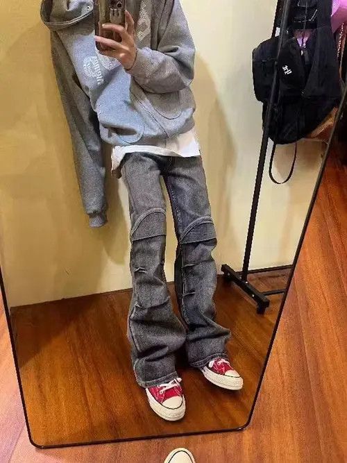 Other Street hip-hop wide-leg grunge pleated jeans Size US 32 / EU 48 - 3 Thumbnail