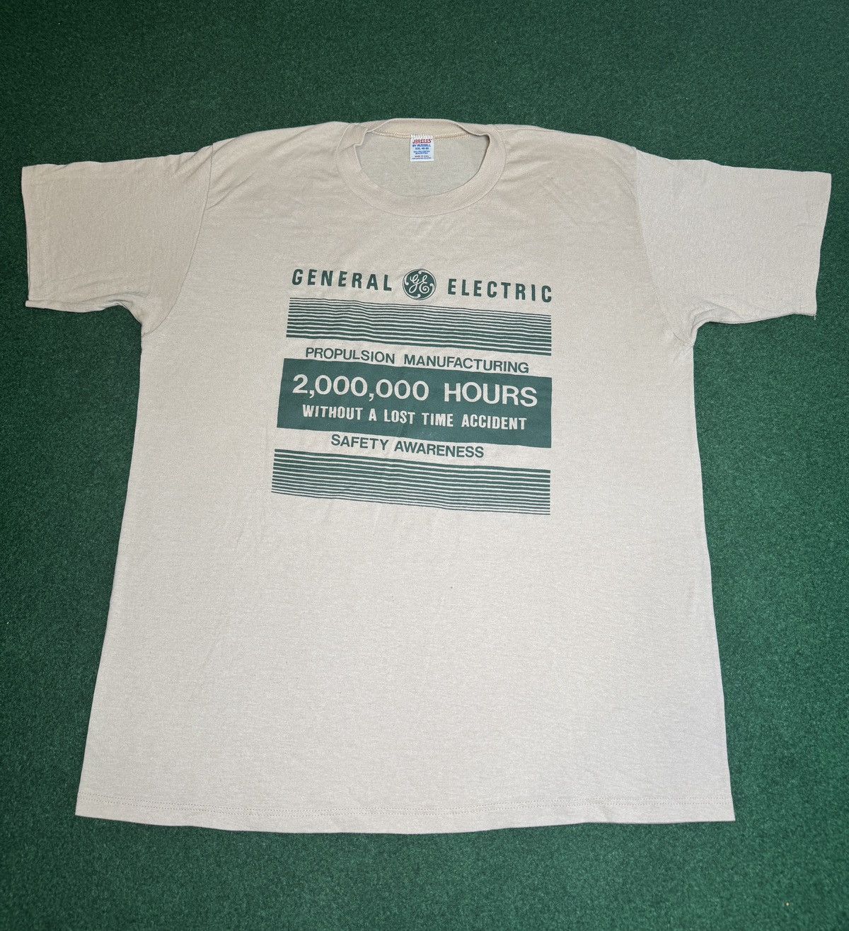 Jerzees × Russell Athletic × Vintage Vintage 80s GE General Electric Safety Awareness T Shirt Size US XXL / EU 58 / 5 - 1 Thumbnail
