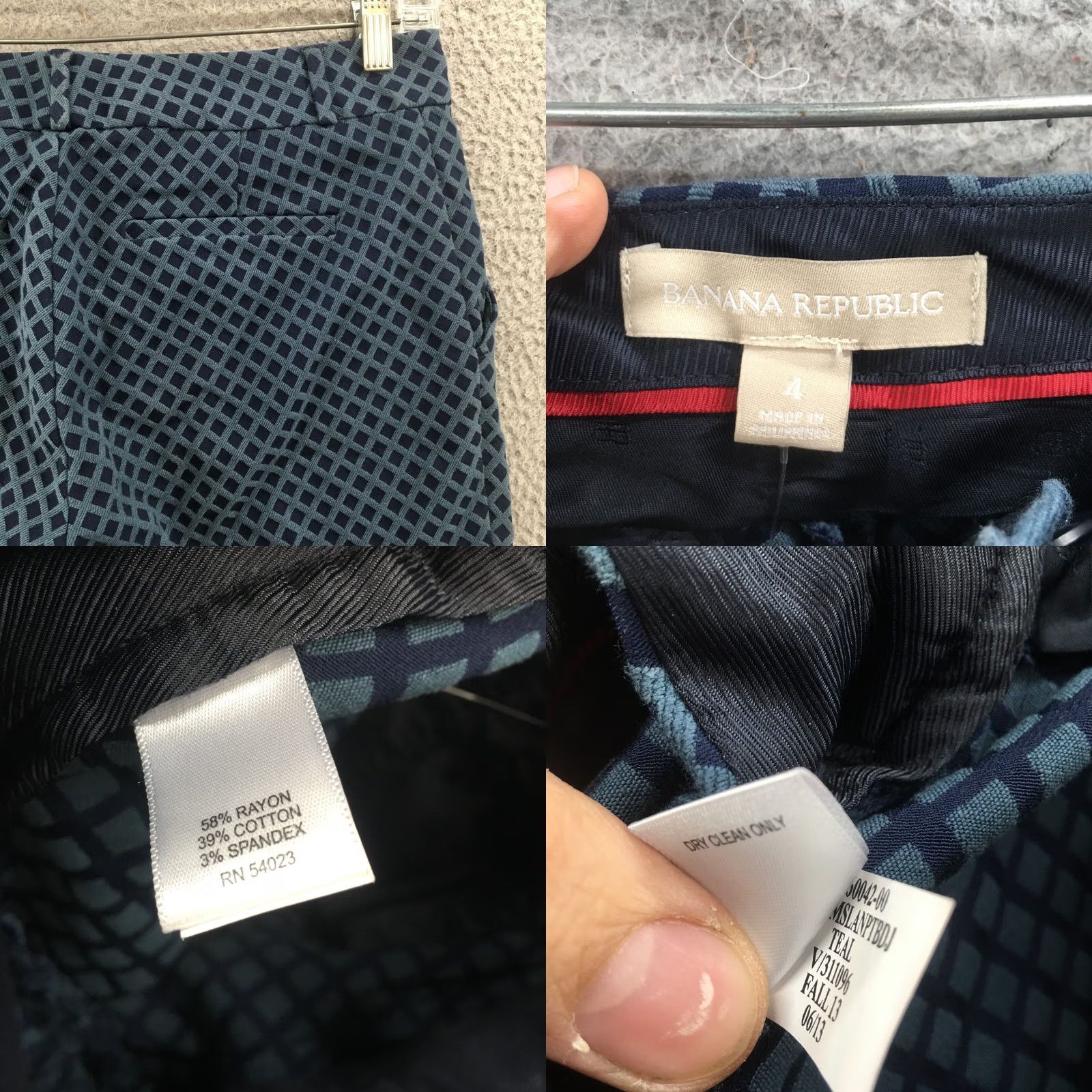 Banana Republic Banana Republic Dress Pants Womens 4 (Actual Size 31x28.5) Zip Fly Pockets Slim Fit Cotton Rayon Spandex Blue Dress Pants Womens 4 Mens? Size 27" / US 4 / IT 40 - 9 Thumbnail