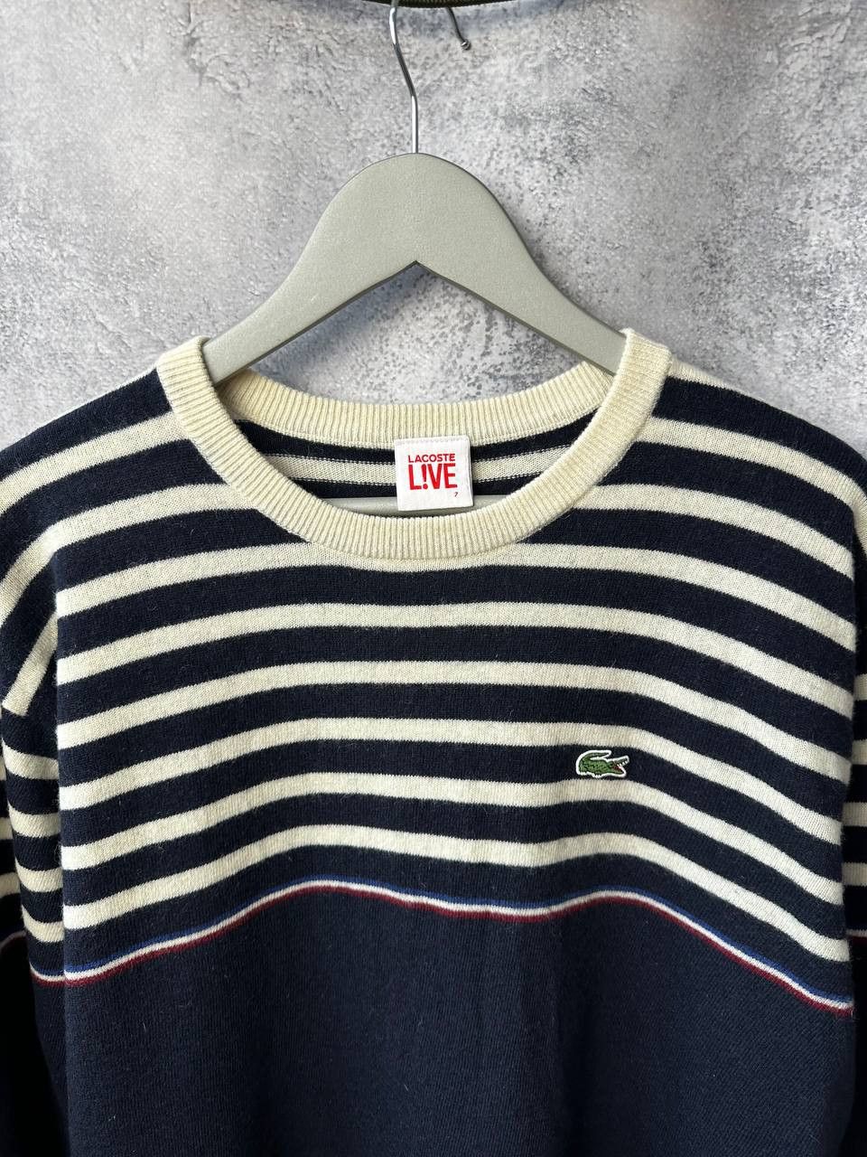 Lacoste Lacoste Live 7 Wool Knit Striped Vintage Sweater Crew Neck Size US XXL / EU 58 / 5 - 5 Thumbnail
